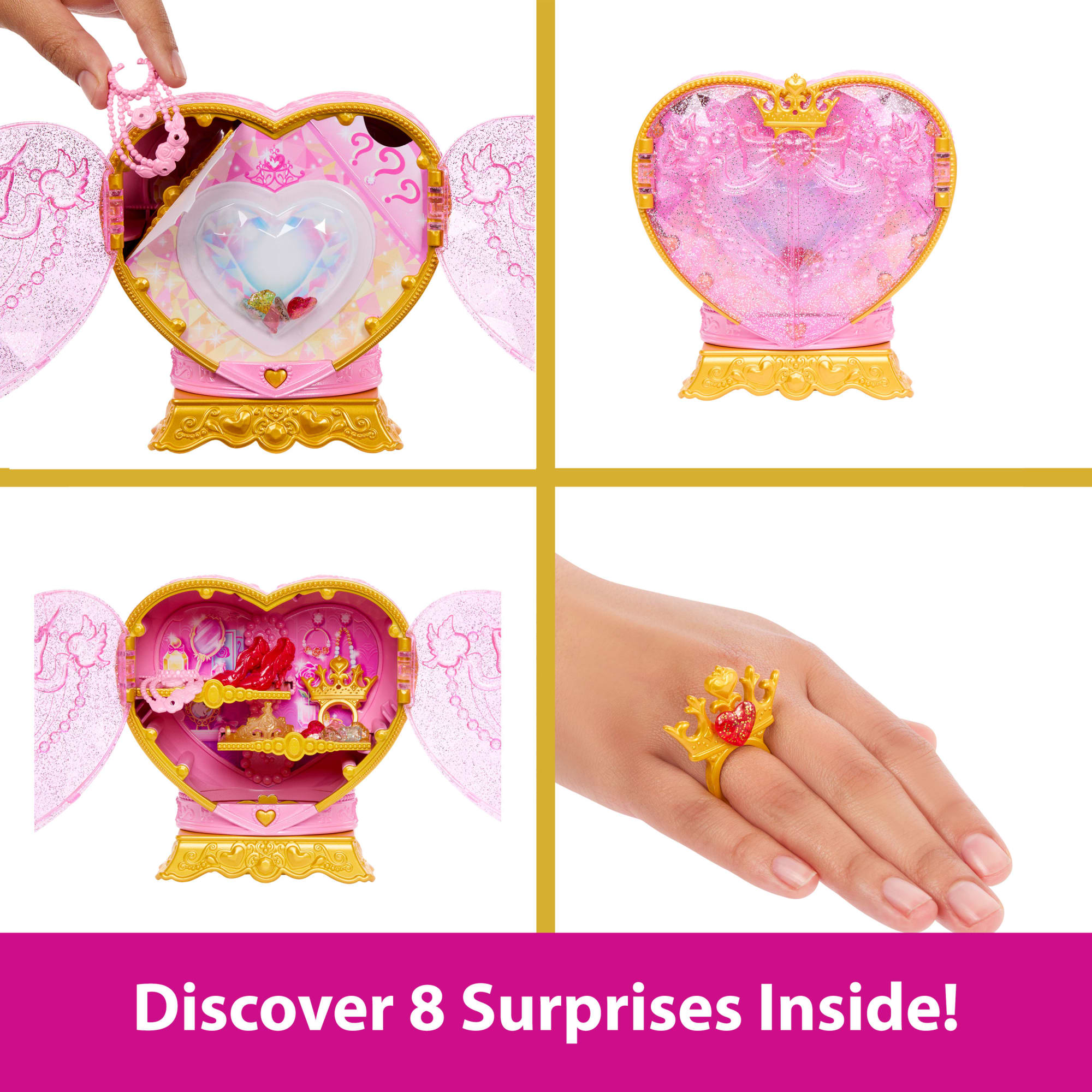 Disney Princess Jewel Reveal Belle Fashion Doll W/ 8 Surprises Including Gem Box & Accessories - Image 3