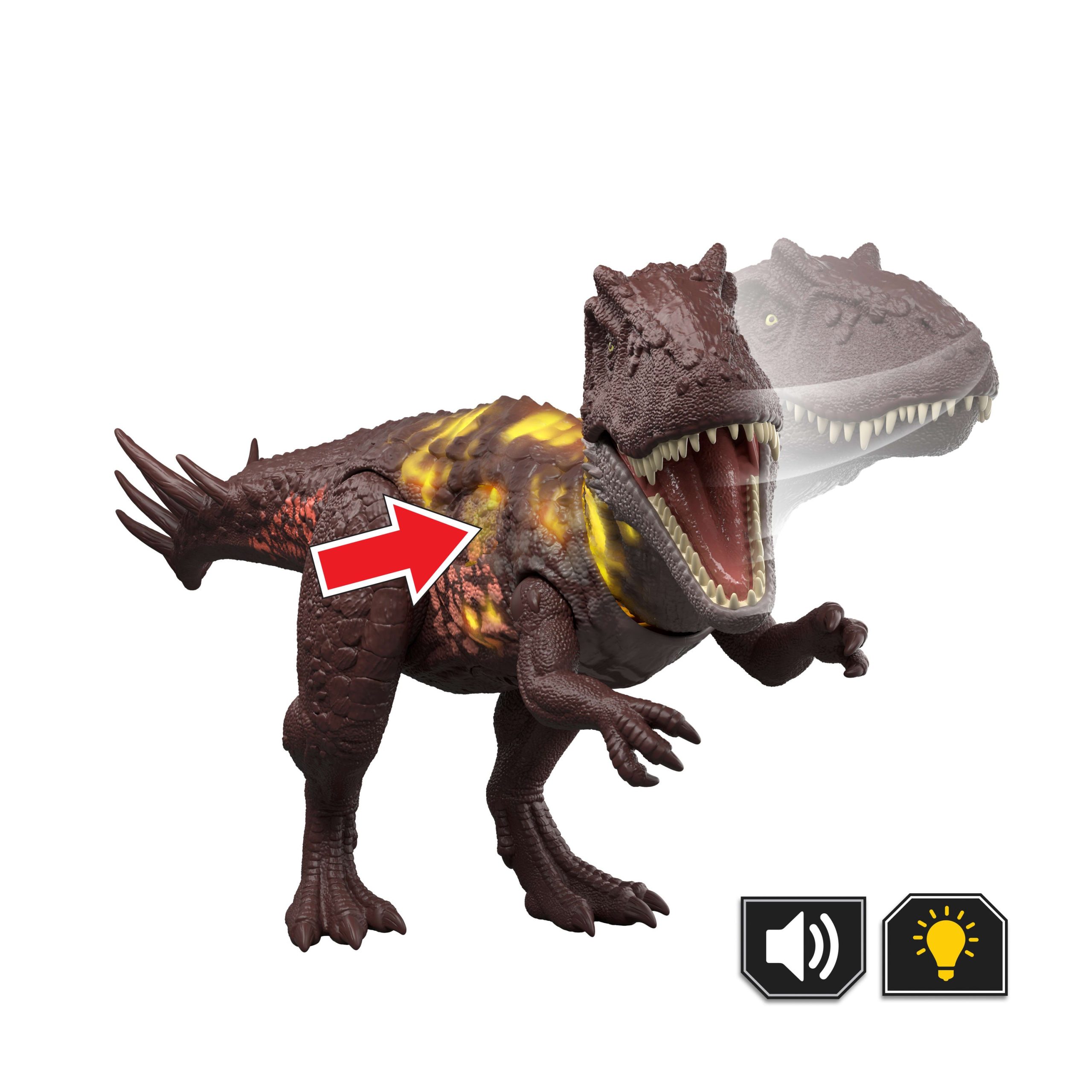 Jurassic World Wild Roar Metriacanthosaurus Dinosaur Action Figure Toy. Sounds & Attack & Lights - Image 3