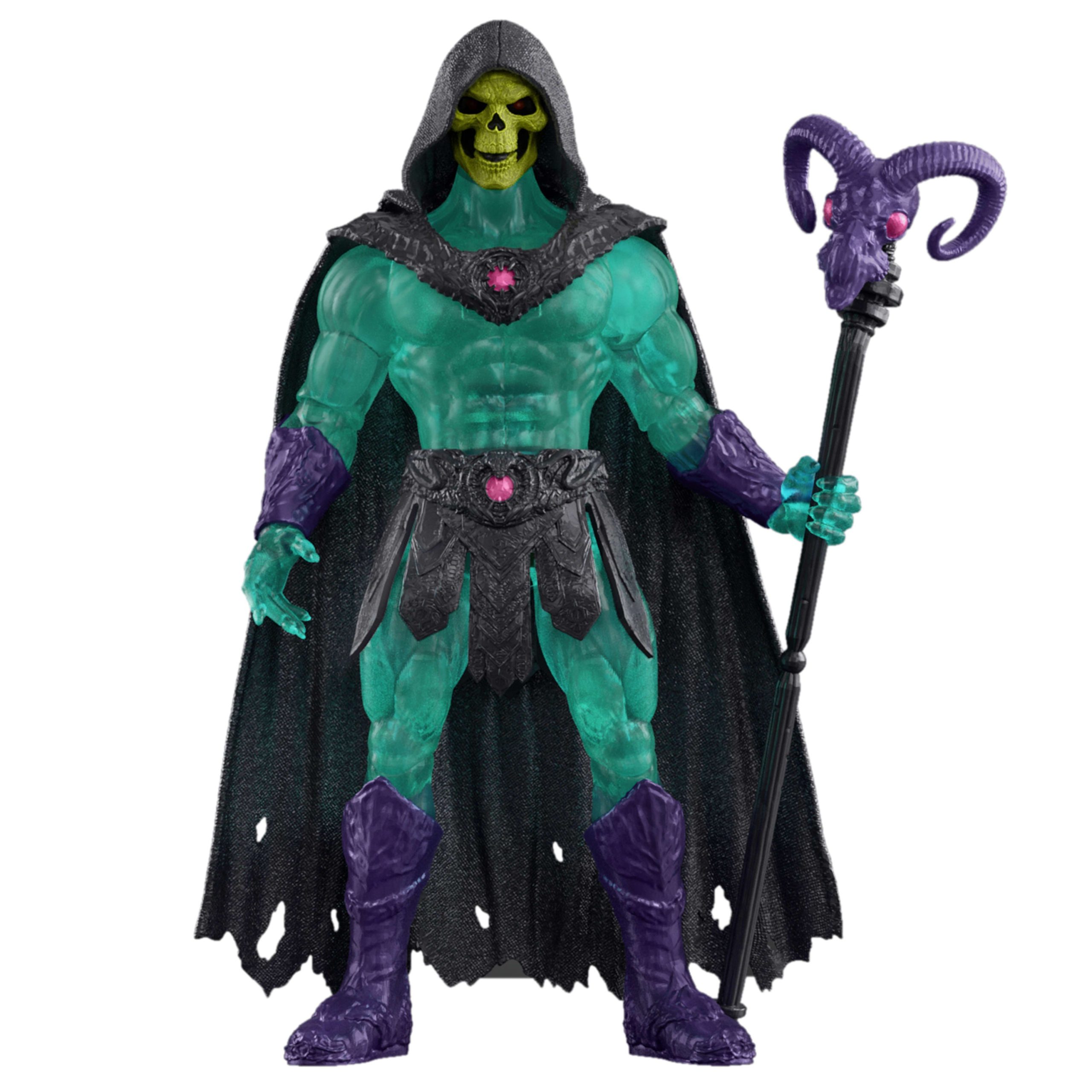 Masters Of The Universe 2026 Movie Skeletor 5.5 Inch Action Figure Villain Toy. Havoc Staff
