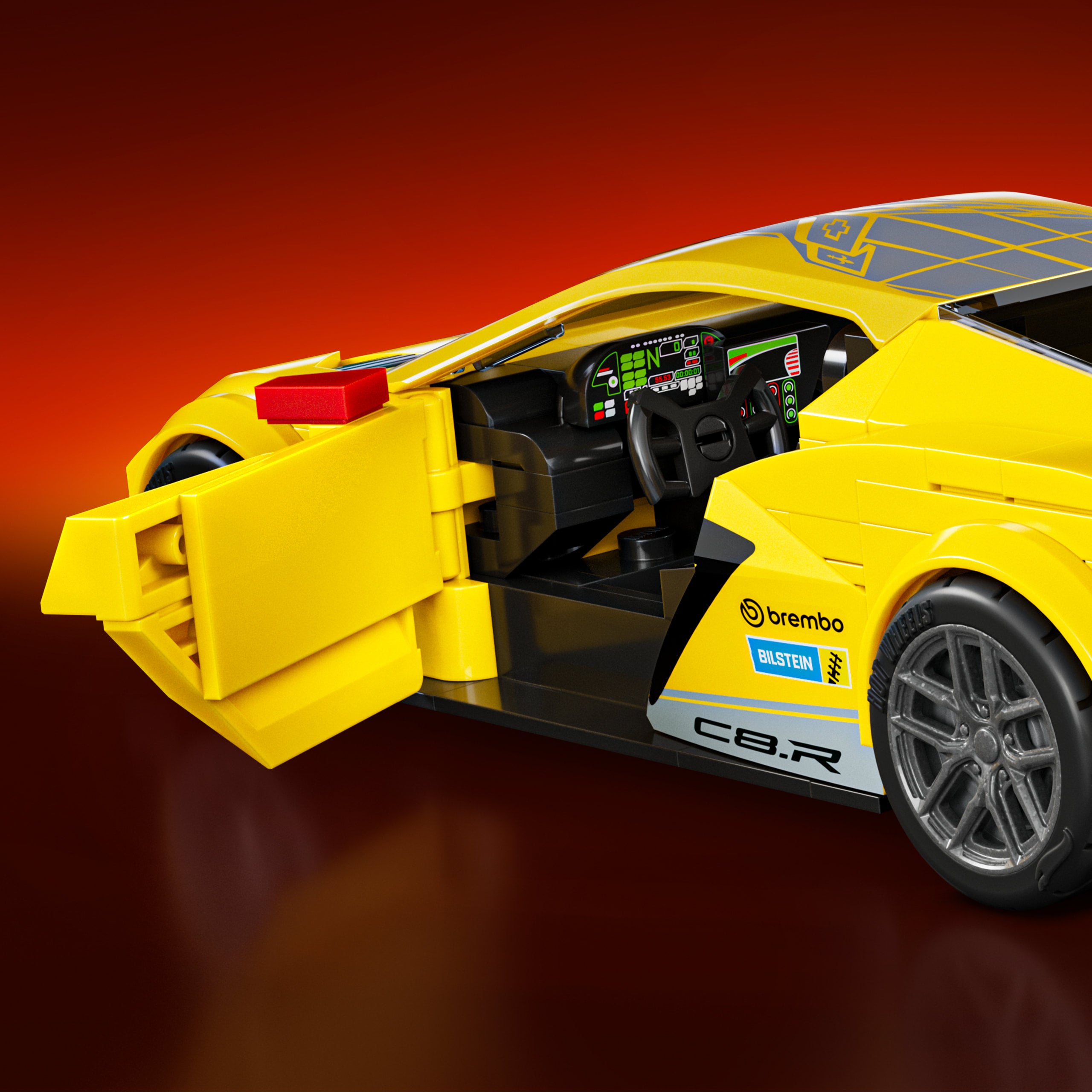 Mattel Brick Shop Hot Wheels '20 Corvette C8.R Building Set - Image 6