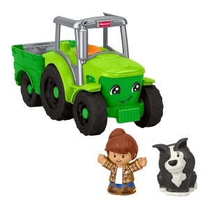 Fisher-Price Little People Push & Play Tractor. Musical Toy Farm Vehicle & 2 Figures For Toddlers