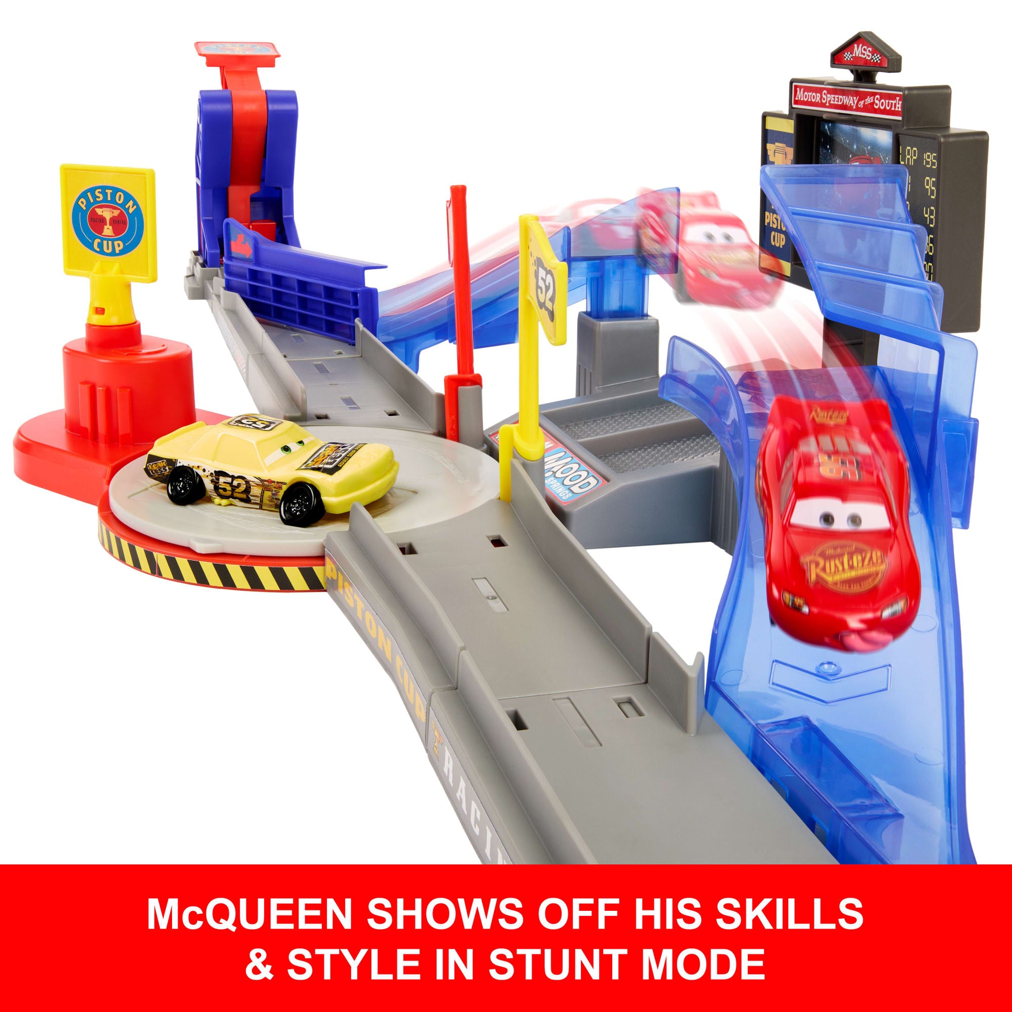 Disney And Pixar Cars Piston Cup Stunting Speedway Playset With Lightning Mcqueen Toy Car - Image 5