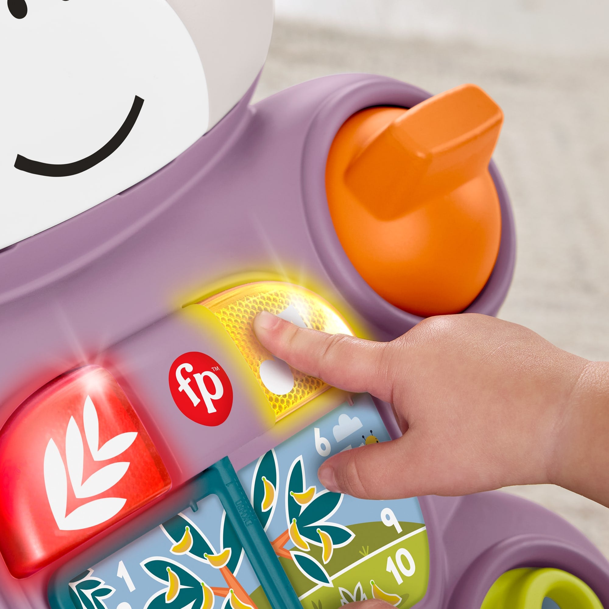 Fisher-Price Learn With Me Purple Monkey Walker Baby Activity Toy With Music & Lights - Image 4