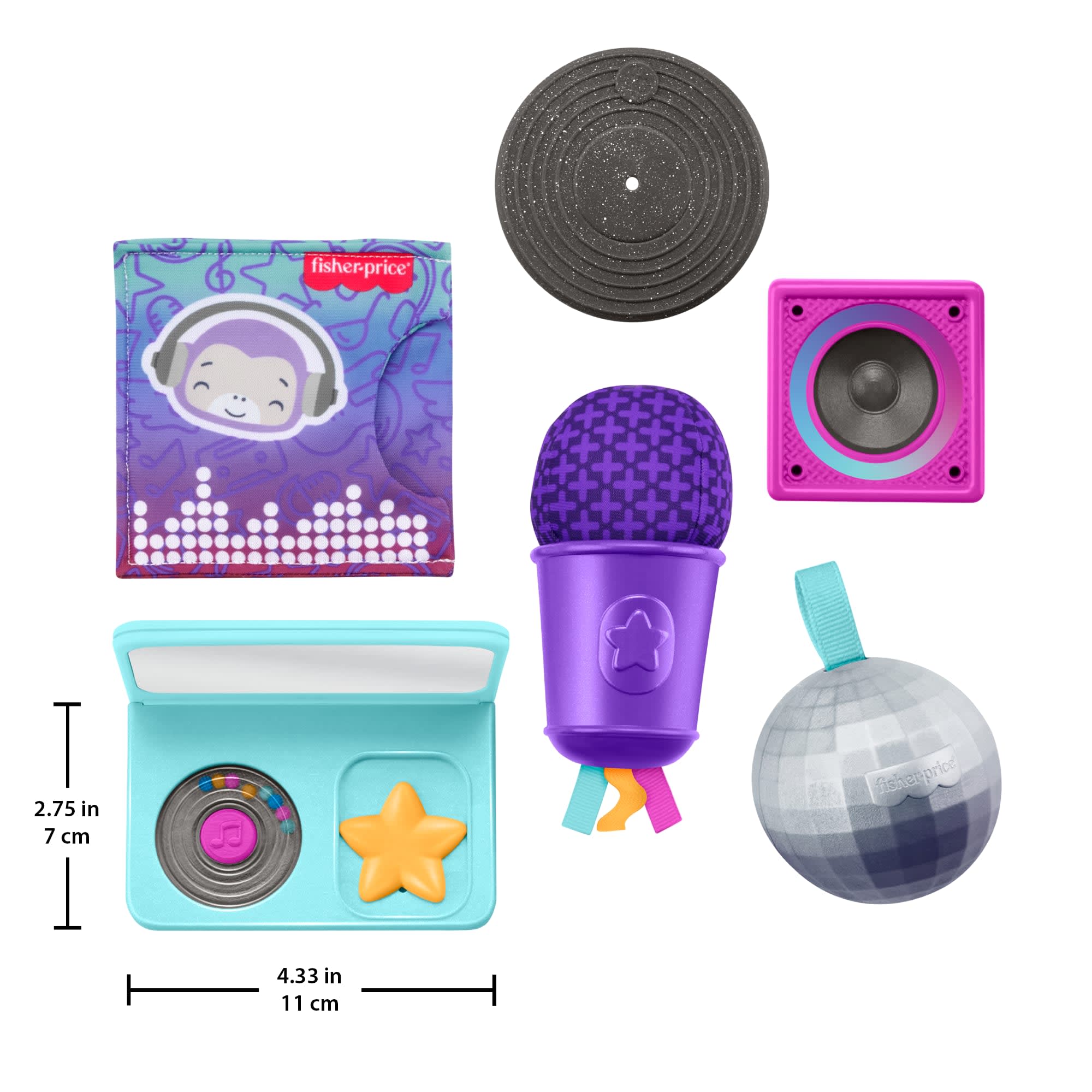 Fisher-Price Mini Me Moments DJ Gift Set. 6-Piece Sensory Baby Toys For Newborn Play - Image 6