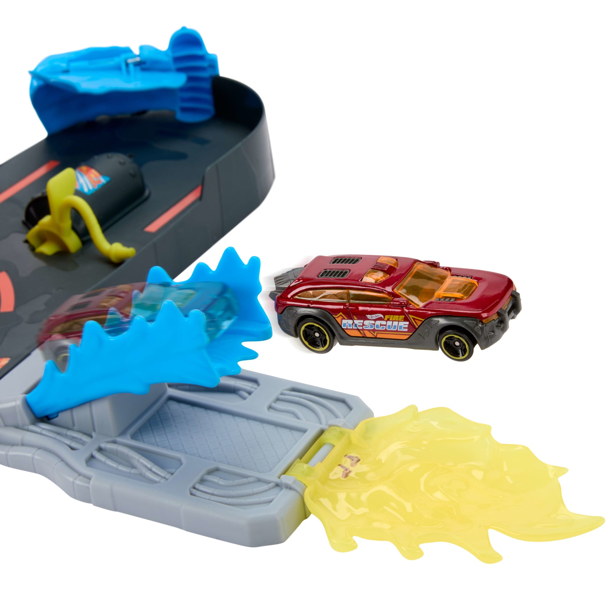 Hot Wheels City Super Fire Station Rescue Playset & 1:64 Scale Toy Car. Track Extends 16 - Image 3