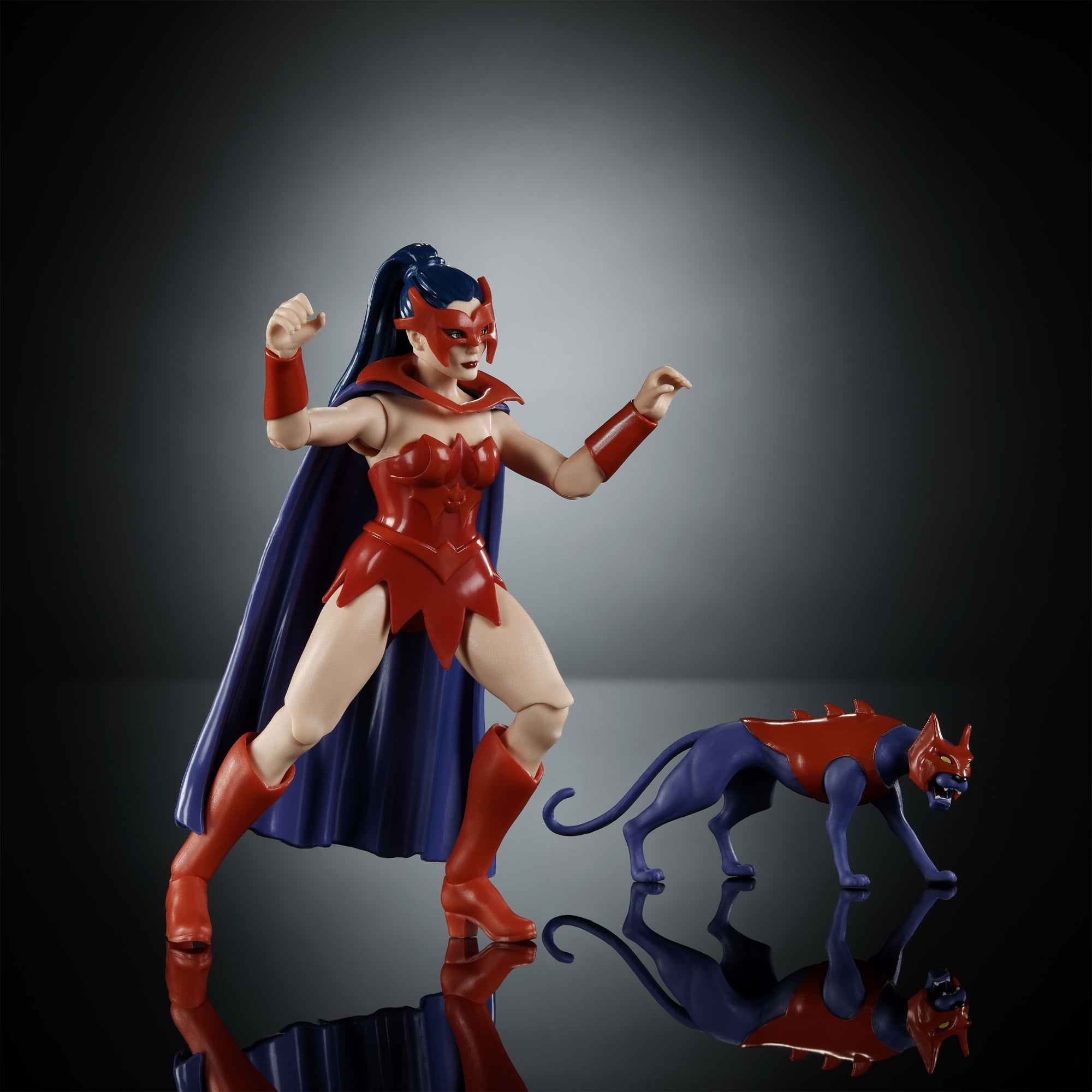 Masters of the Universe Origins Figura de Acción Cartoon Collection Catra de 5.5 pulgadas - Image 3