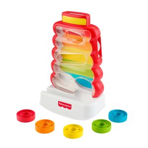 Fisher-Price Drop Through Rock-A-Stack Baby & Toddler Developmental Activity Toy. 5 Coins