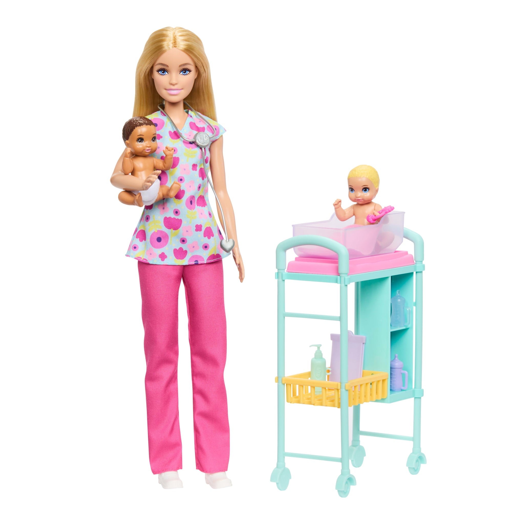 Barbie Careers Baby Doctor Playset With Blonde Fashion Doll. 2 Baby Dolls. Exam Table & Accessories - Image 5