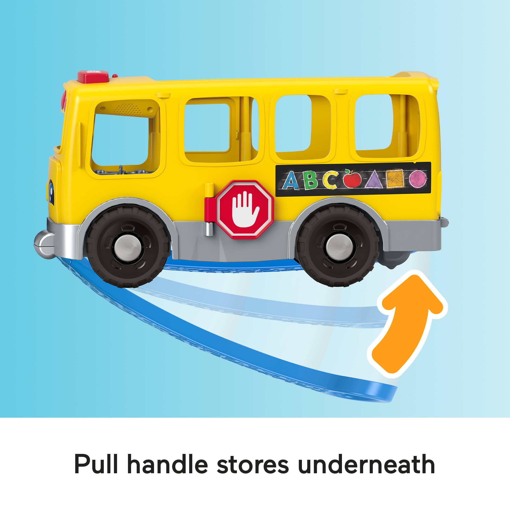 Fisher-Price Little People Big Yellow School Bus Pull-Along Toddler Learning Toy. Multilanguage Version - Image 4