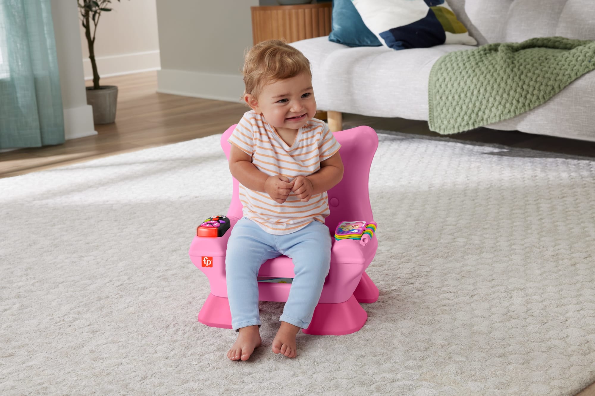 Fisher-Price Laugh & Learn Smart Stages Chair Electronic Learning Toy For Toddlers. Pink - Image 2