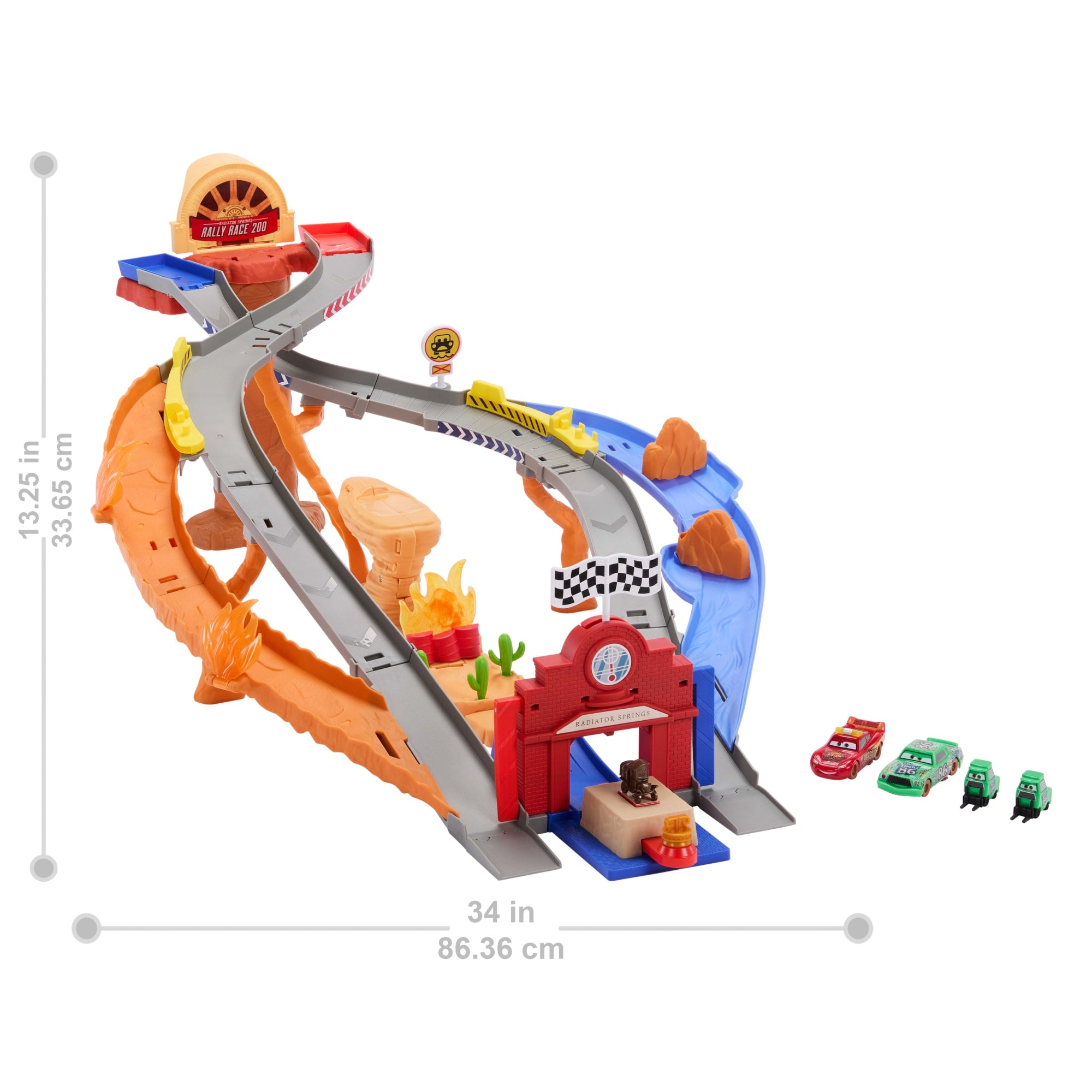 Disney And Pixar Cars Radiator Springs Race & Rescue Rescue Road Raceway Playset With 4 Toy Cars - Image 6