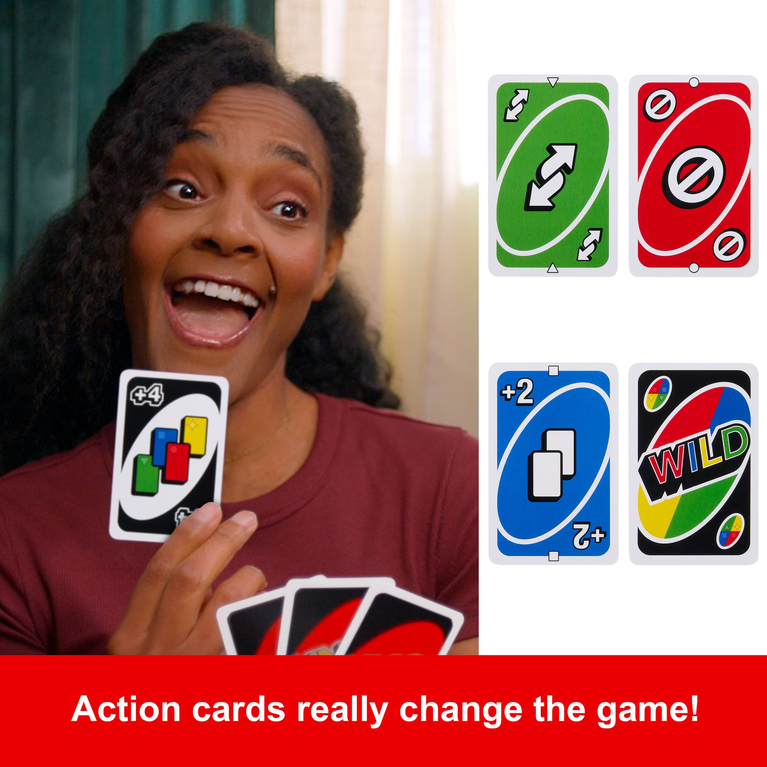 UNO Card Game For Kid. Adult & Family Night & Parties. Color Blind Accessible & Customizable Cards - Image 4