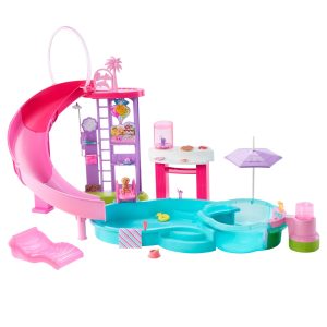 Barbie-Coffret Piscine de Rêve-Toboggan. Jacuzzi. + de 20Accessoires
