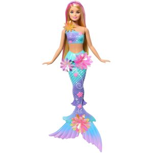 Barbie Fantasía Muñeca Sirena con Transformación de Flores Cabello Rosa