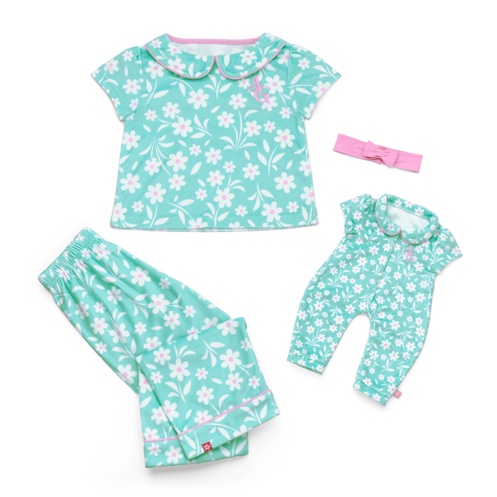 Flower Fun PJs for Little Girls & Bitty Baby® Dolls - Image 2
