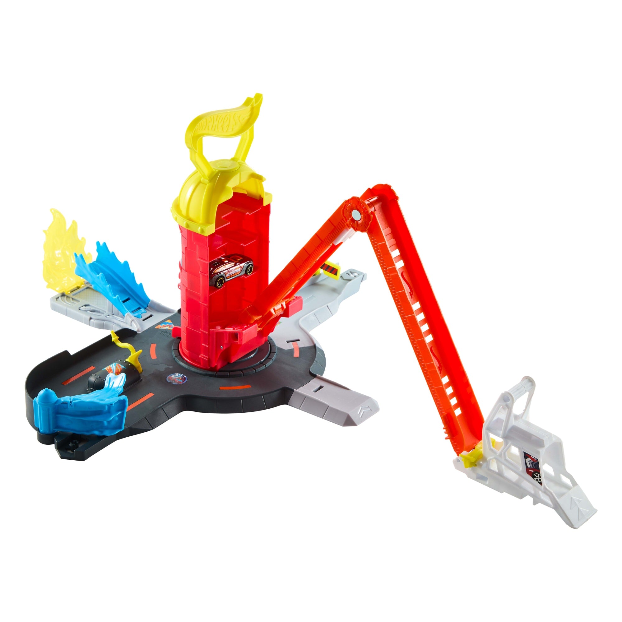 Hot Wheels City Super Fire Station Rescue Playset & 1:64 Scale Toy Car. Track Extends 16 - Image 5