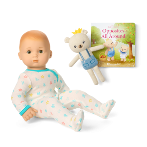Bitty Baby® Doll #6 in Pastel Blue + Bear Friend & Board Book