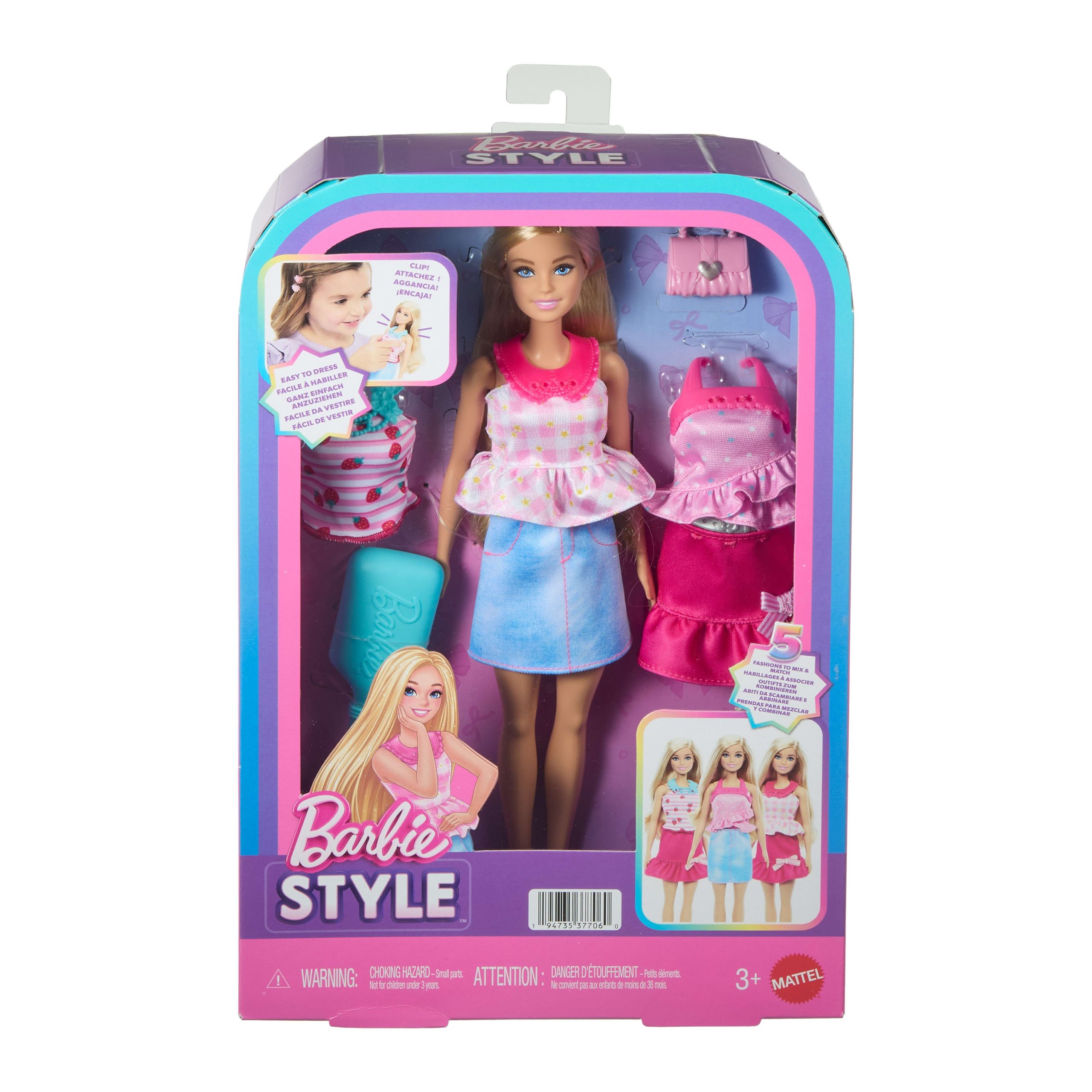 Barbie Easy To Dress Barbie Doll Featuring Easy To Dress. Snap On Fashions. Fashion Dolls With Brushable Blonde Hair - Image 6