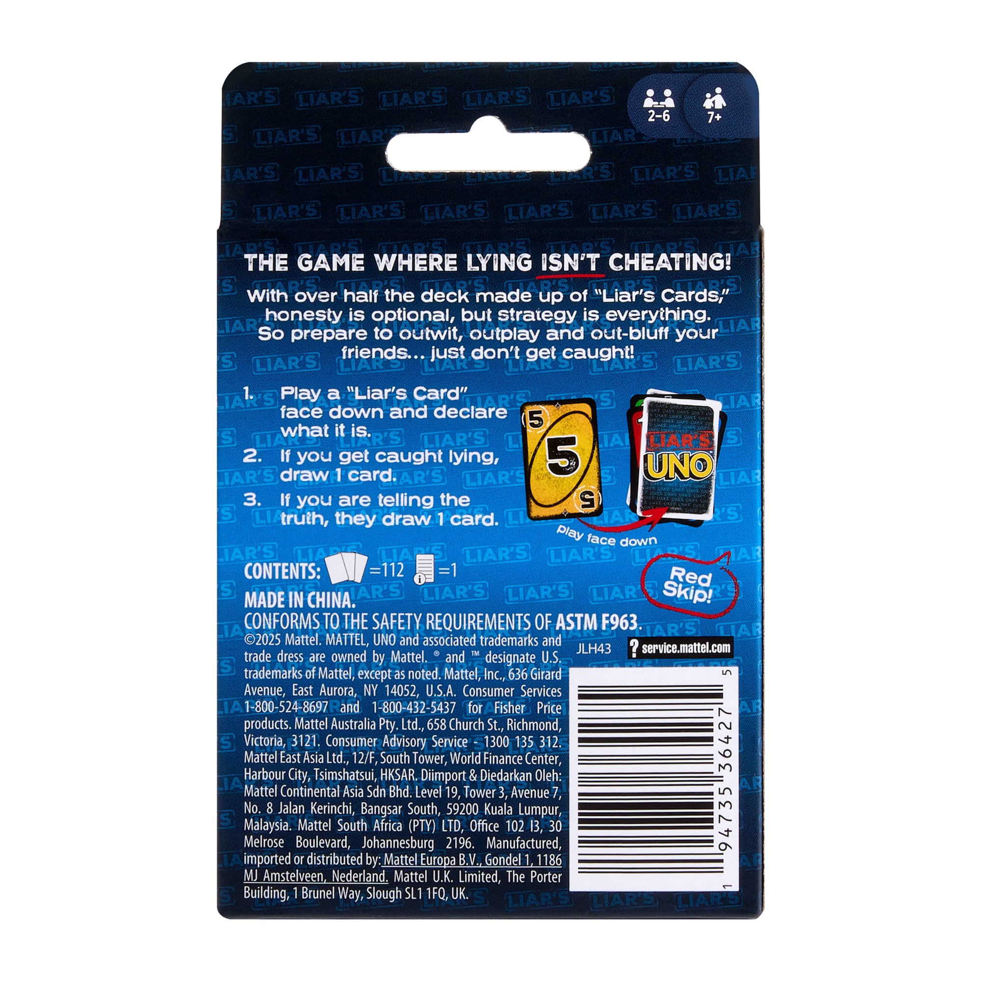 Liar'S Uno Jeu de Cartes - Image 6