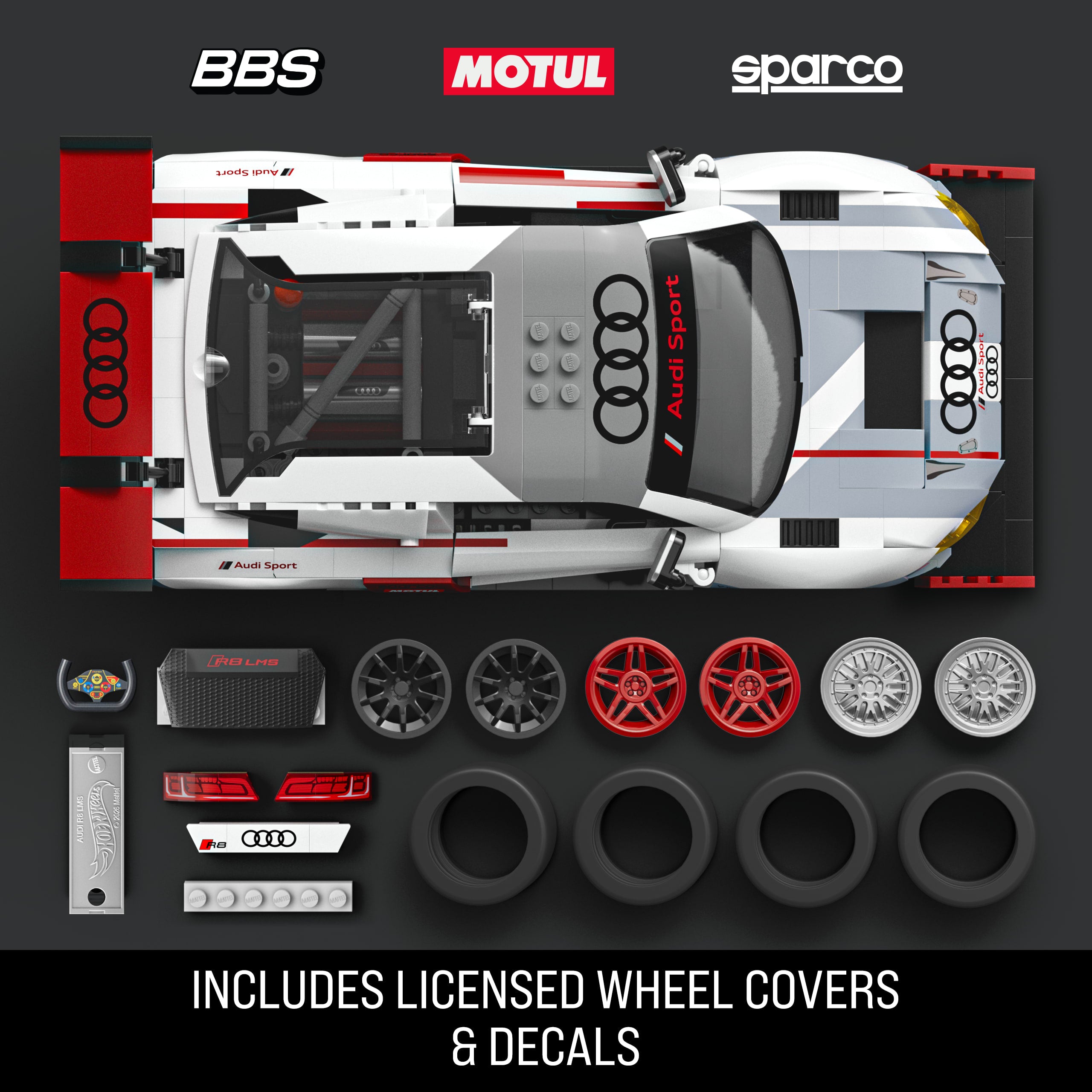 Mattel Brick Shop Hot Wheels '15 Audi R8 Lms Deluxe Version Building Toy Kit (861 Pieces). For Collectors - Image 4