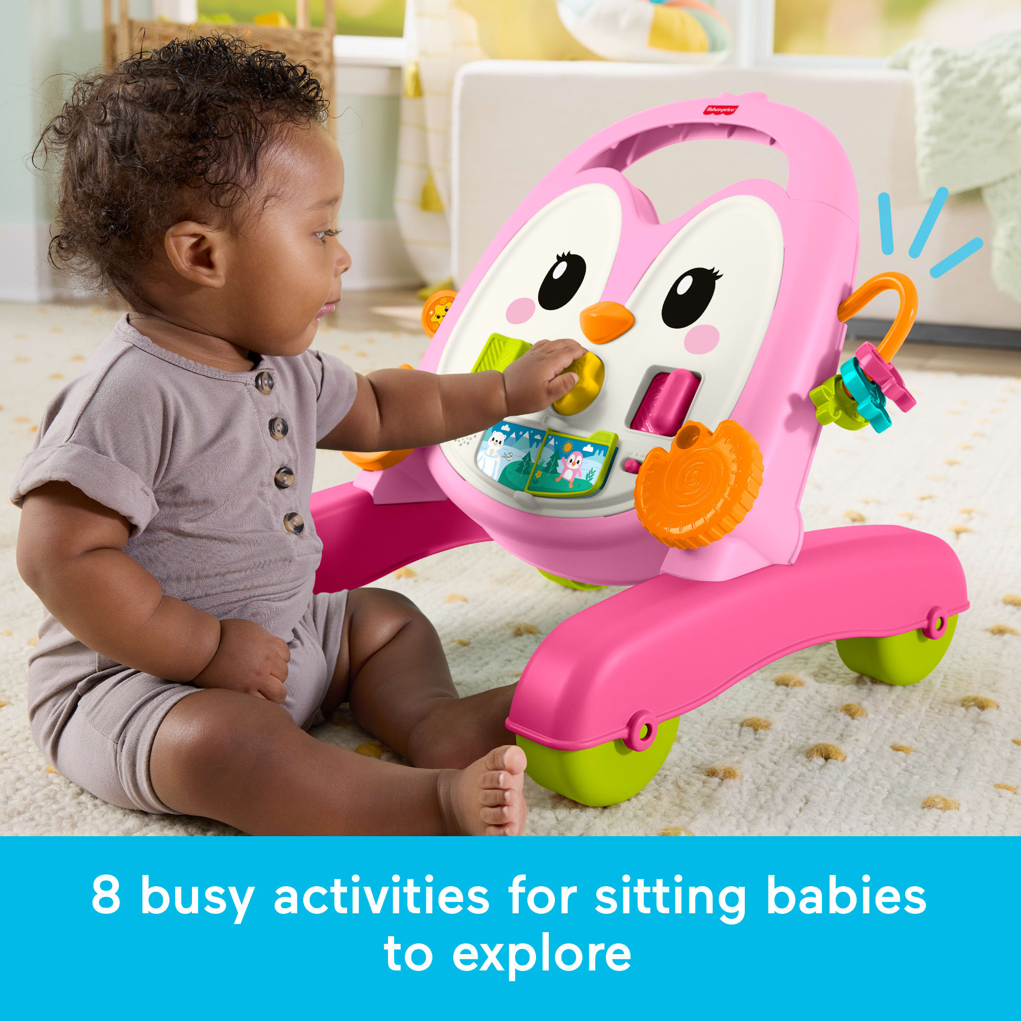 Fisher-Price 2-In-1 Musical Penguin Activity Walker. Pink. Baby To Toddler Push Along Toy - Image 3