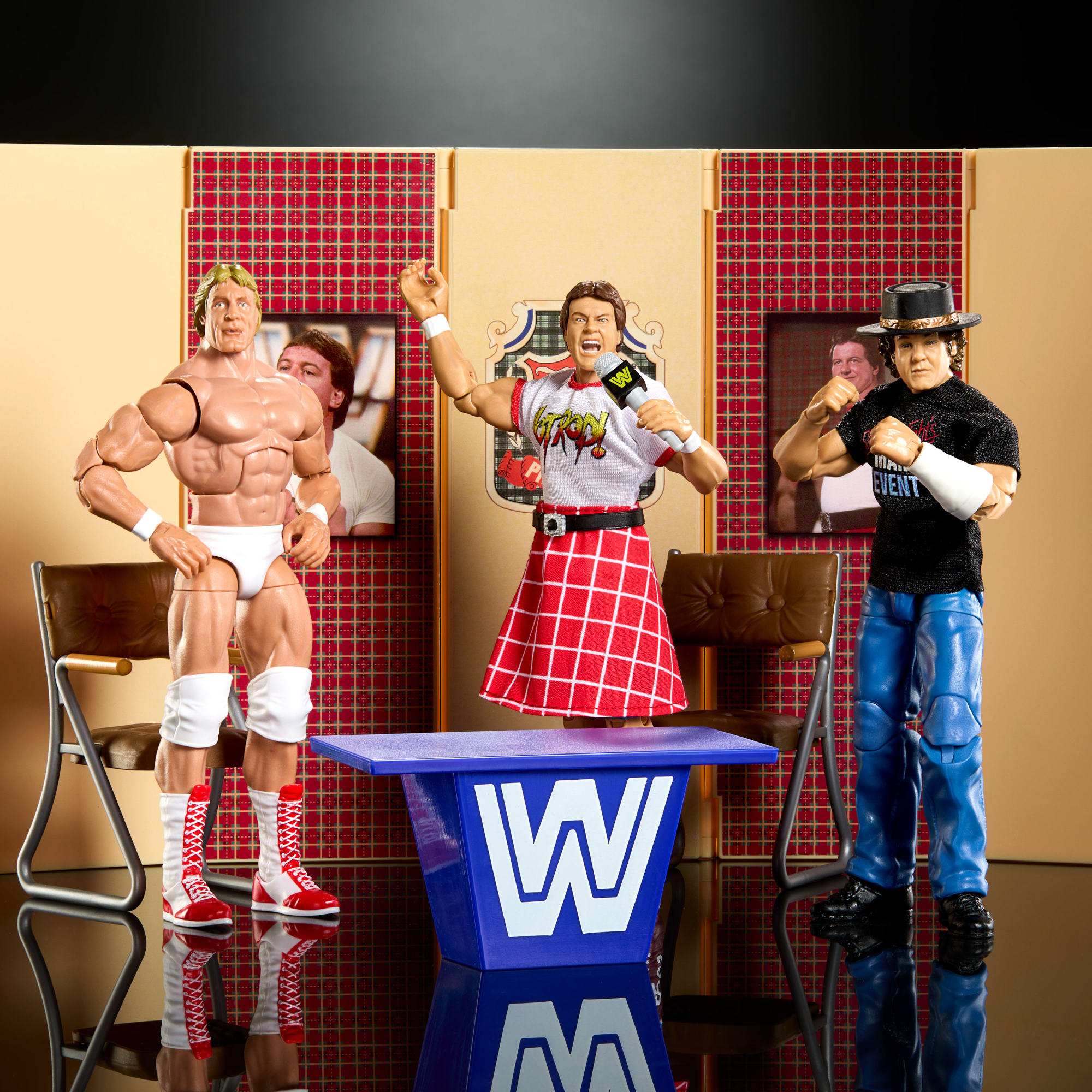 WWE Elite Collection Piper's Pit Set of 3 Action Figures - Image 2