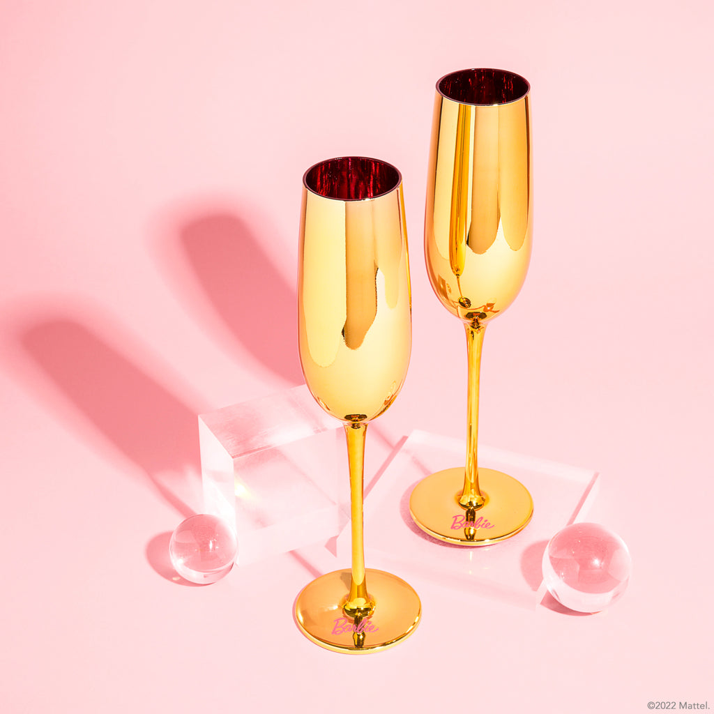 Barbie™ X Dragon Glassware® Dreamhouse™ Champagne Flutes - Image 2