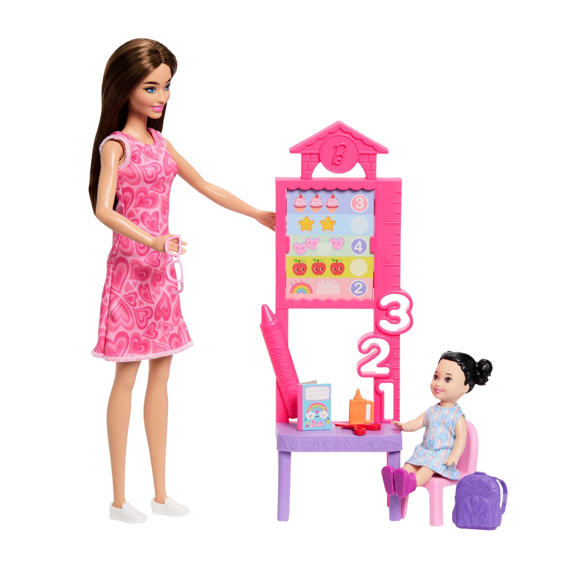 Barbie Careers Teacher Playset With Fashon Doll. Toddler Doll. Classroom Board & Accessories - Image 3
