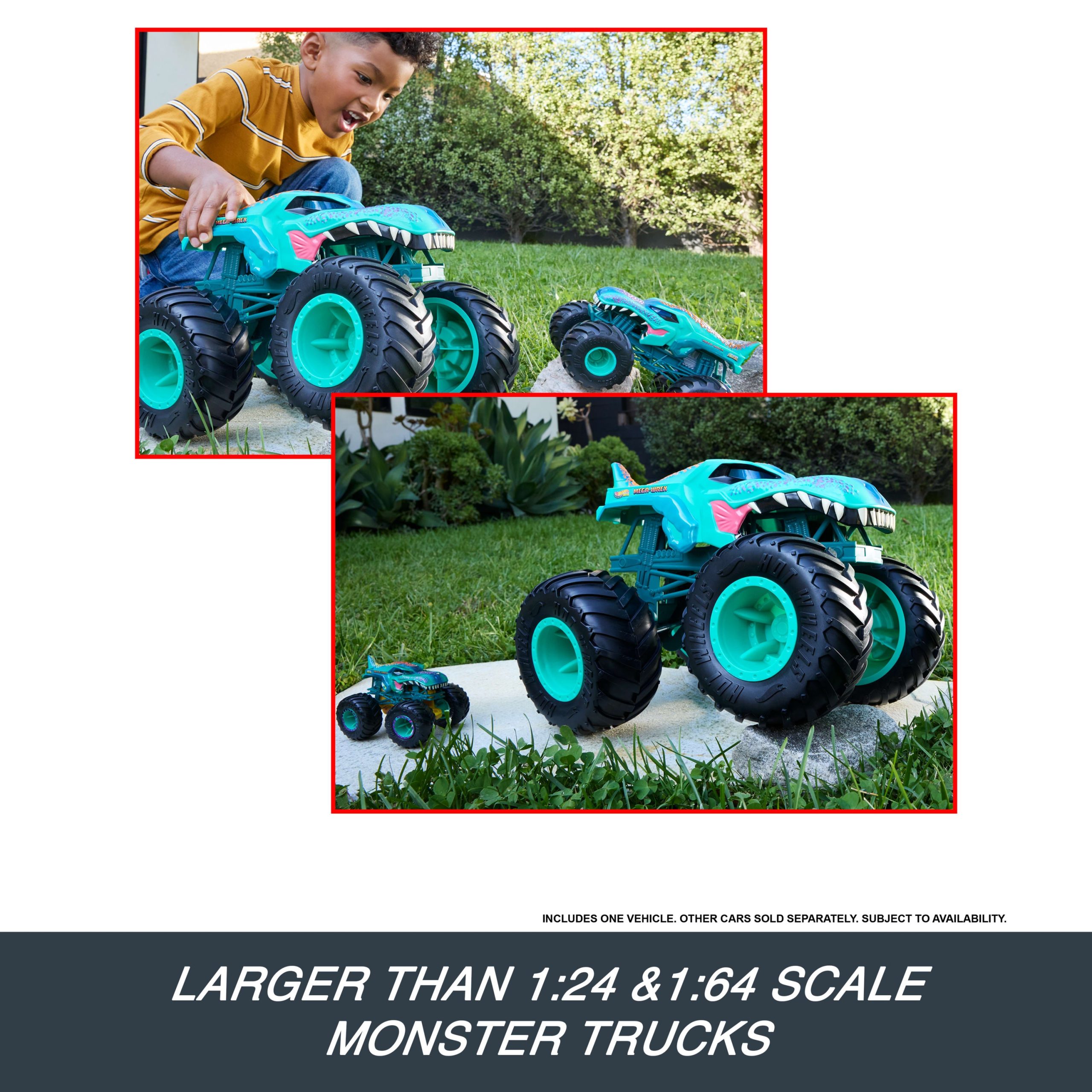 Hot Wheels Monster Trucks Colossal MEGA-Wrex Toy Truck. Large-Scale Vehicle With Big Wheels - Image 4