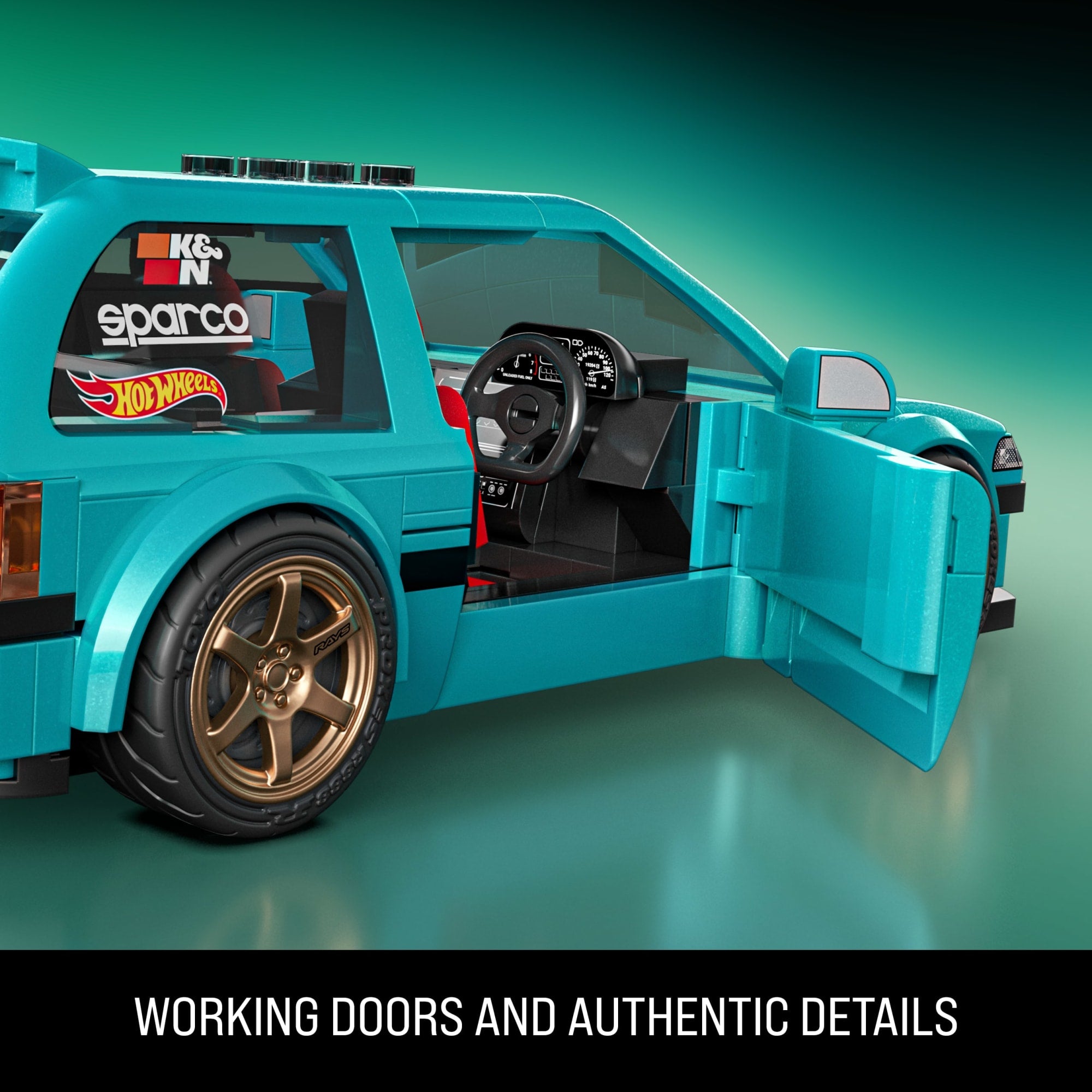 Mattel Brick Shop Hot Wheels Custom '90 Honda Civic Ef Building Toy Kit (248 Pieces). For Collectors - Image 6