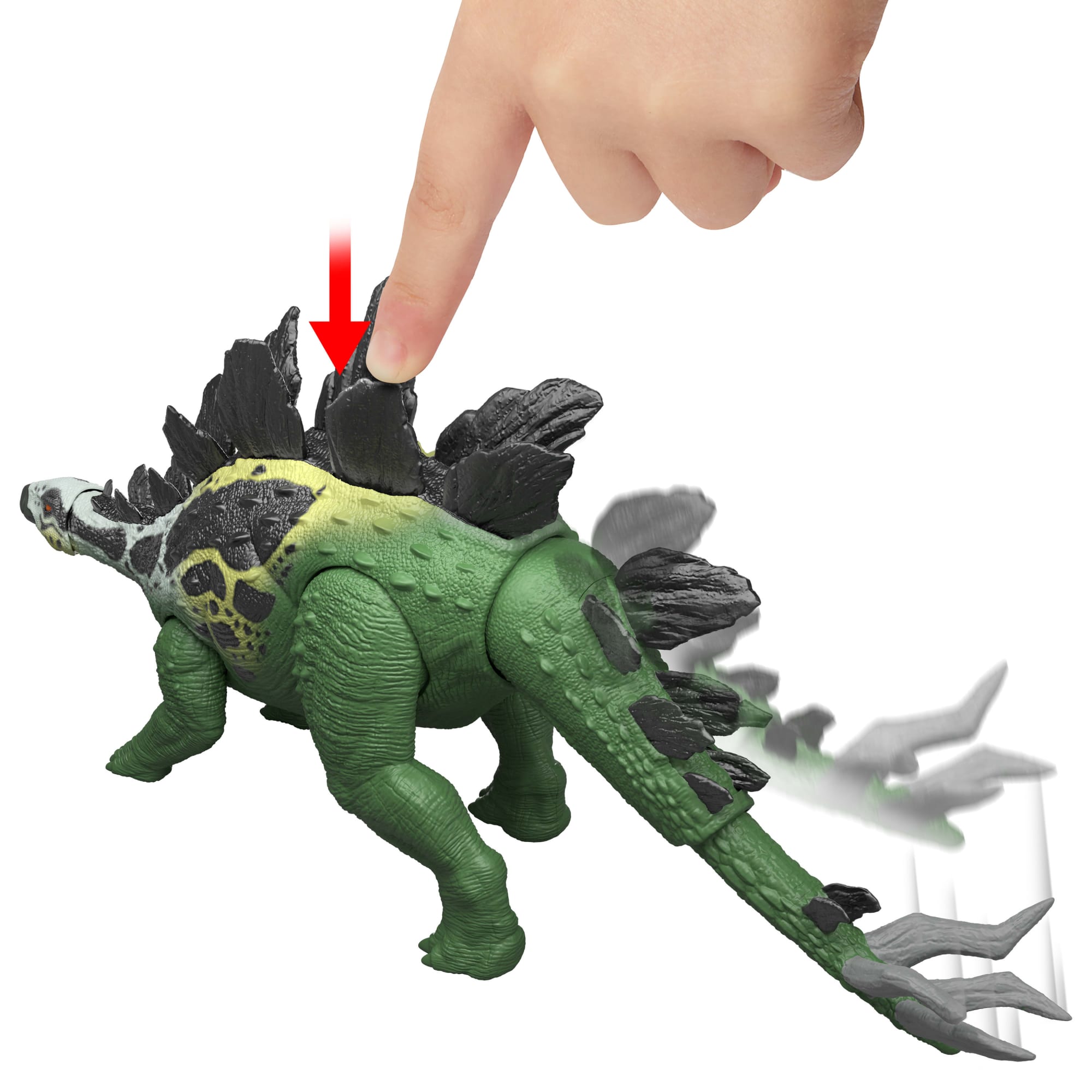 Jurassic World Gigantic Thrashers Stegosaurus Dinosaur Action Figure Toy. 2 Attacks & EVolve Feature - Image 4