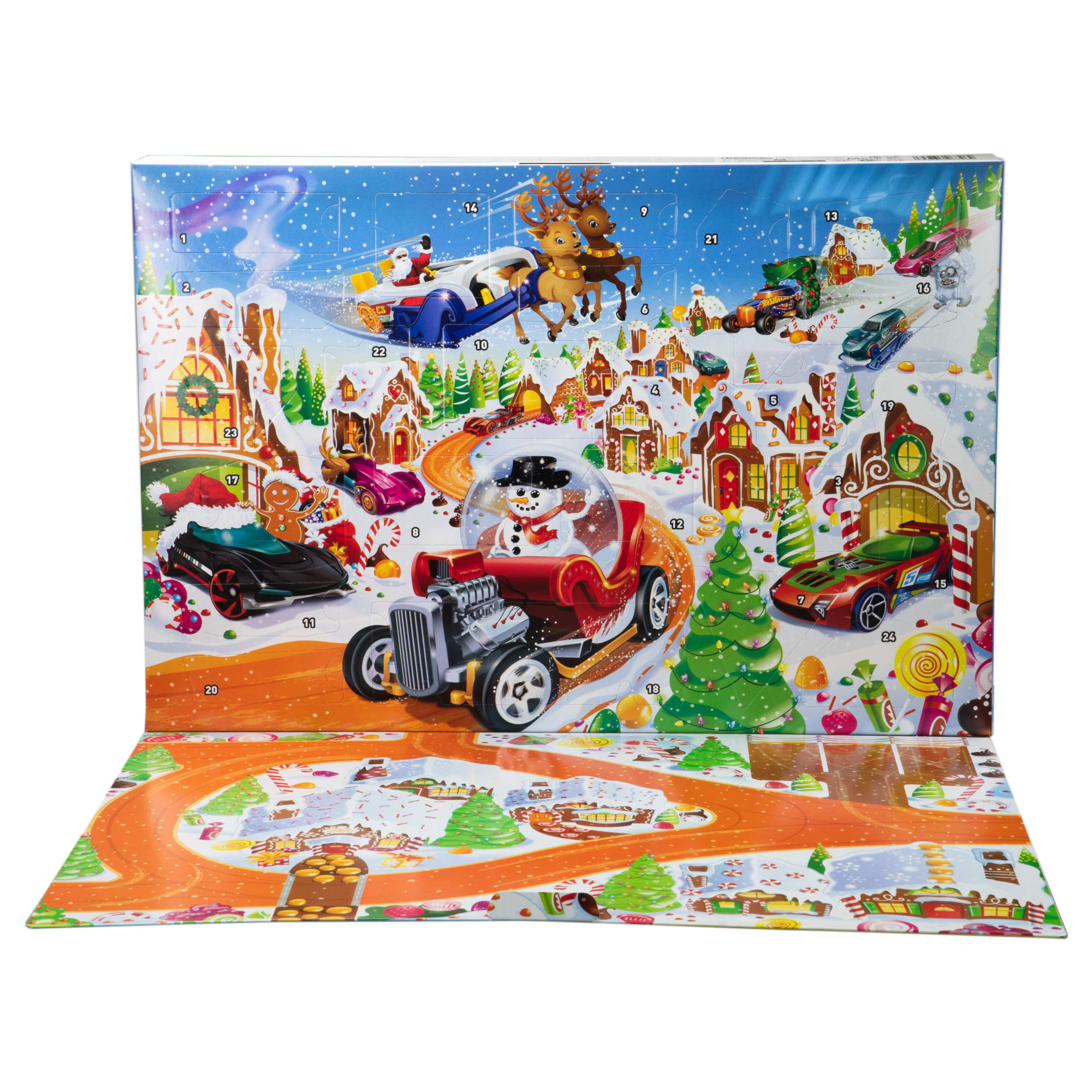Hot Wheels 2025 Advent Calendar With 10 Toy Vehicles in 1:64 Scale & 24 Accessories - Image 3