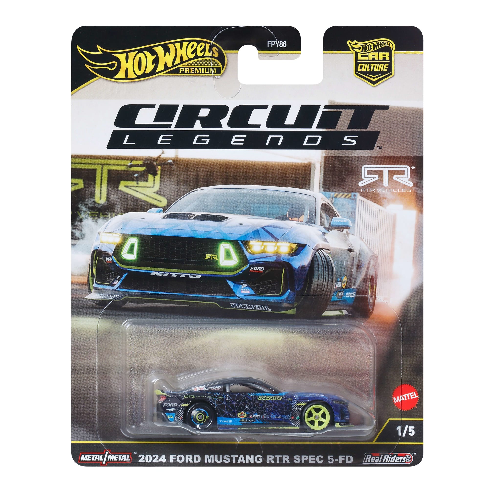 Hot Wheels Premium Car Culture 1:64 Scale Die-Cast 2024 Mustang Rtr Spec 5-Fd Vehicle - Image 6