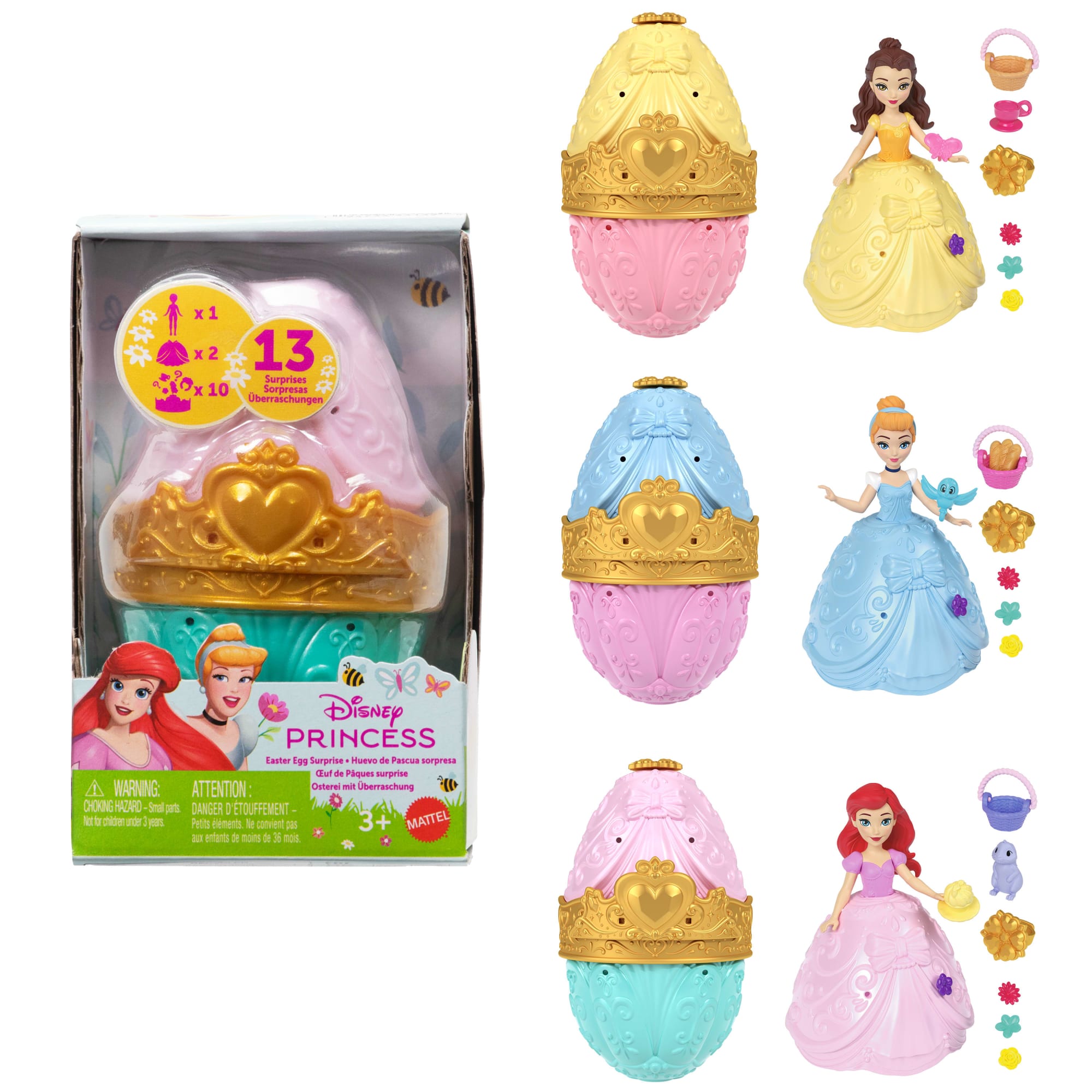 Disney Princess Easter Egg Surprise With 1 Small Doll. 2 Skirts & 10 Accessories