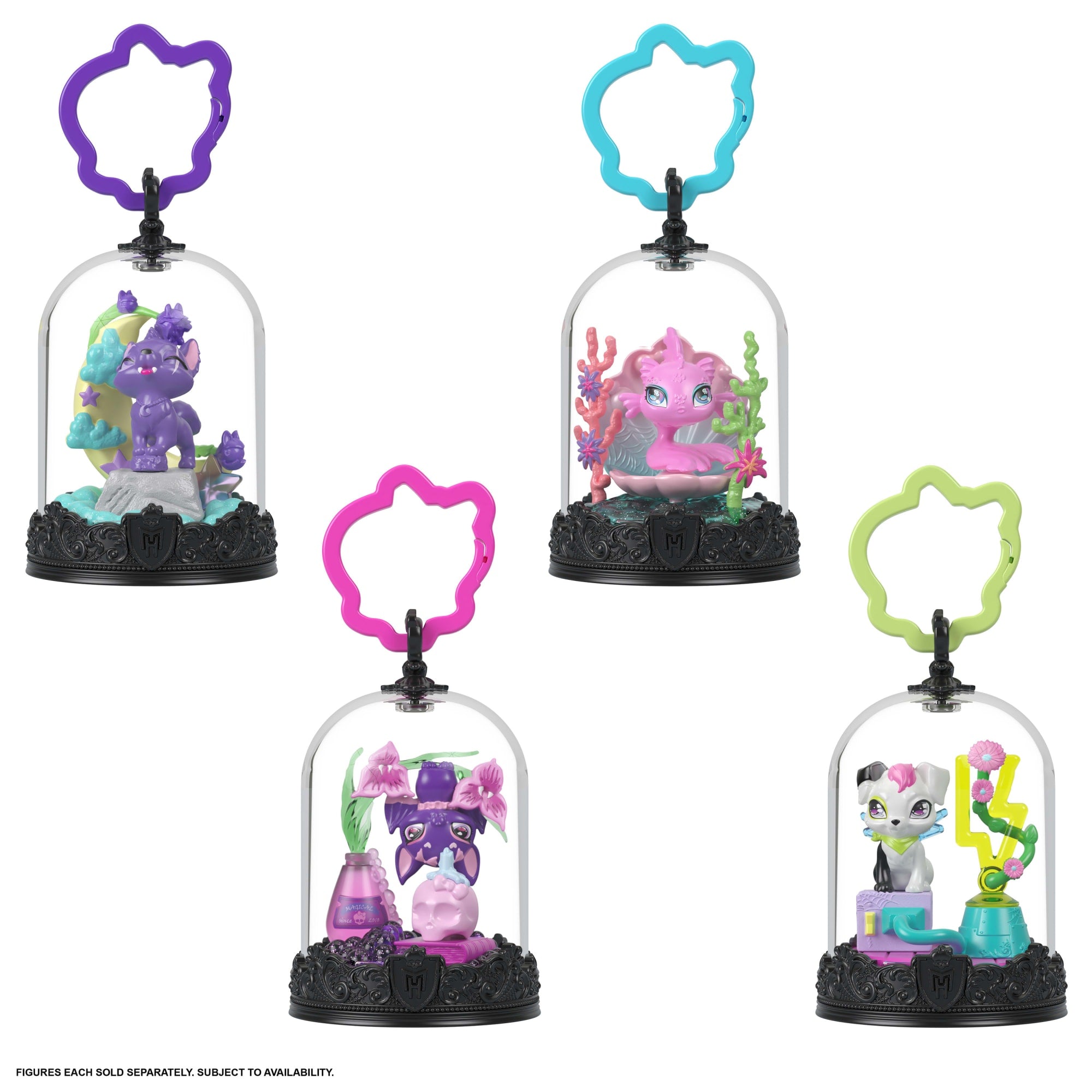 Monster High Pet Keychains. Animal Figures With Accessories And Buildable Terrarium
