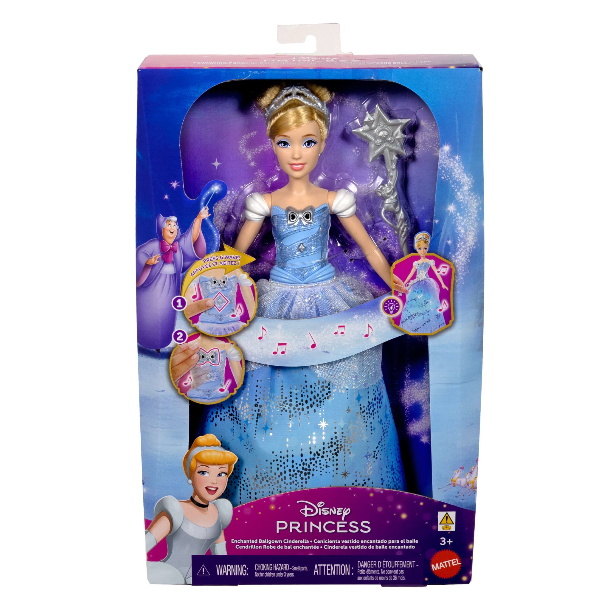 Disney Princess Enchanted Ballgown Cinderella Fashion Doll With Lights & Sounds. inspired By Movie - Image 6