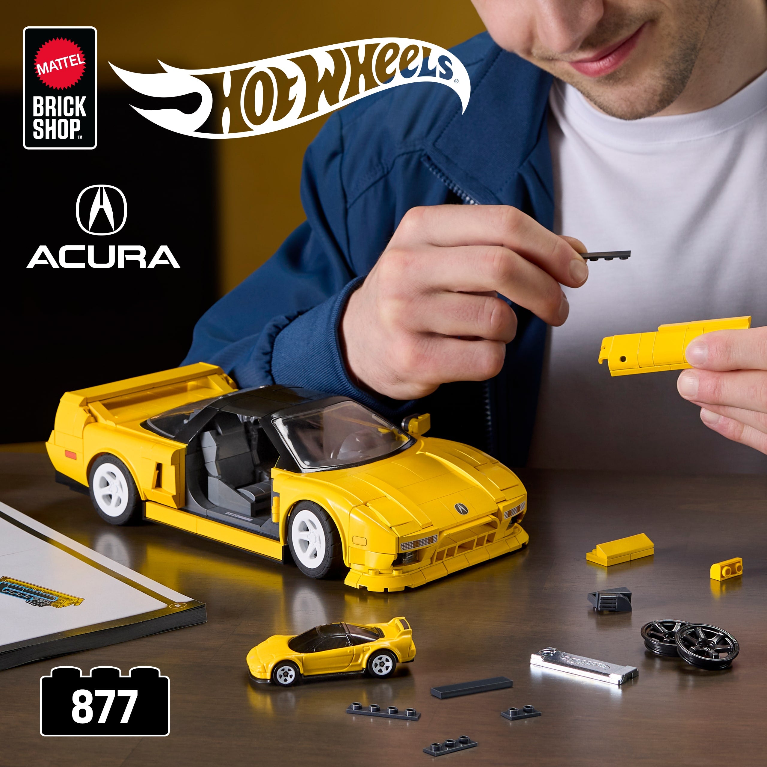 Mattel Brick Shop Hot Wheels '90 Acura Nsx Building Toy (877 Pieces). For Collectors - Image 2