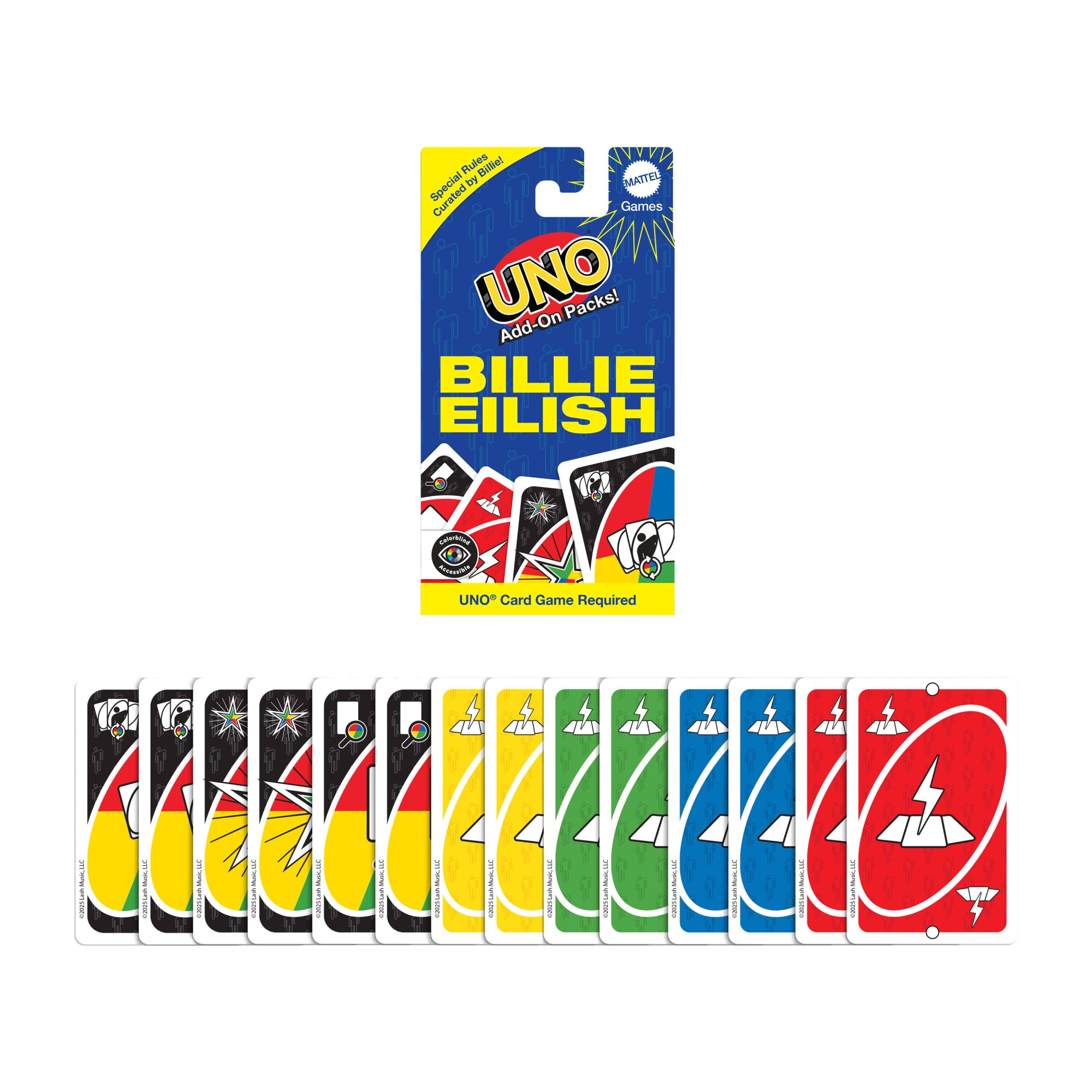UNO Add-On Pack Billie Eilish Card Game For Family & Game Nights. Travel. Camping & Parties