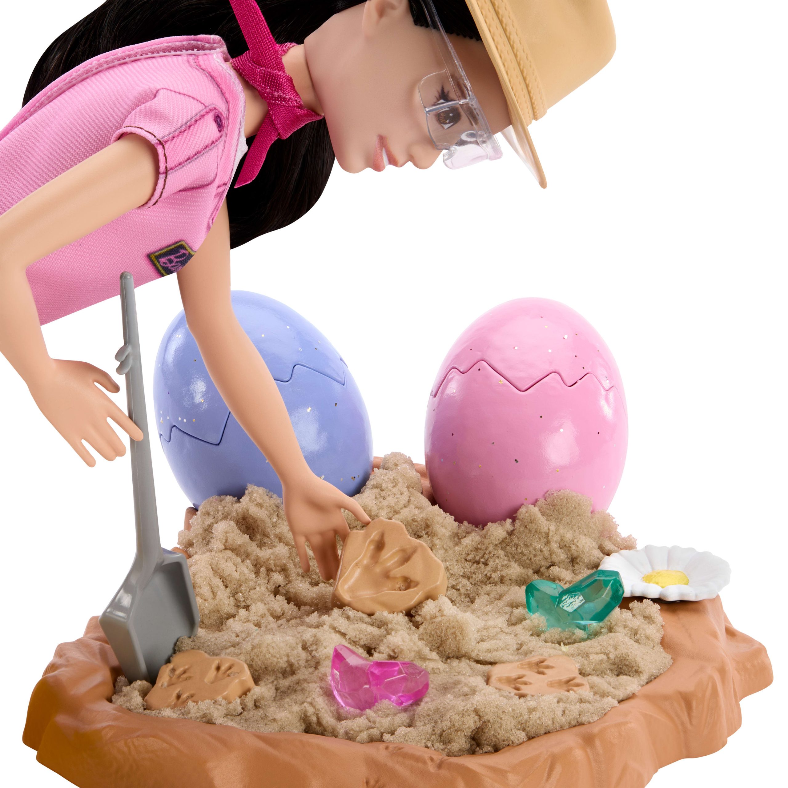 Barbie Careers Fashion Doll. Stem Paleontologist With Baby Dino. Themed Outfit. Dough & Sand Playset - Image 3