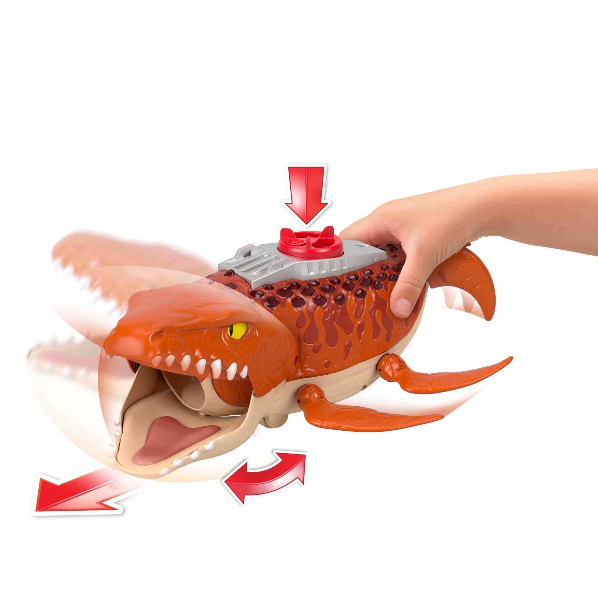 Imaginext Jurassic World Dinosaurio de Juguete Rebirth Mosasaurus Caza y Muerde - Image 4