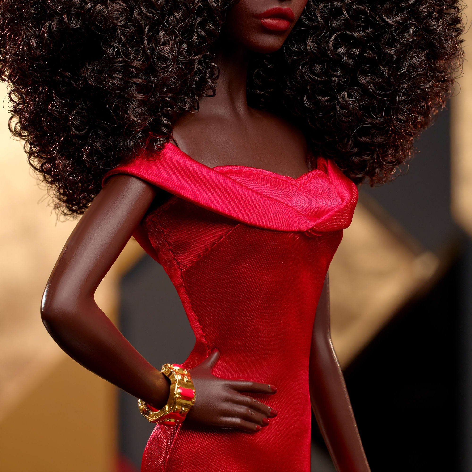 Barbie Signature Collectible Doll in Red Gown. 45Th Anniversary Black Barbie By Kitty Black Perkins - Image 4
