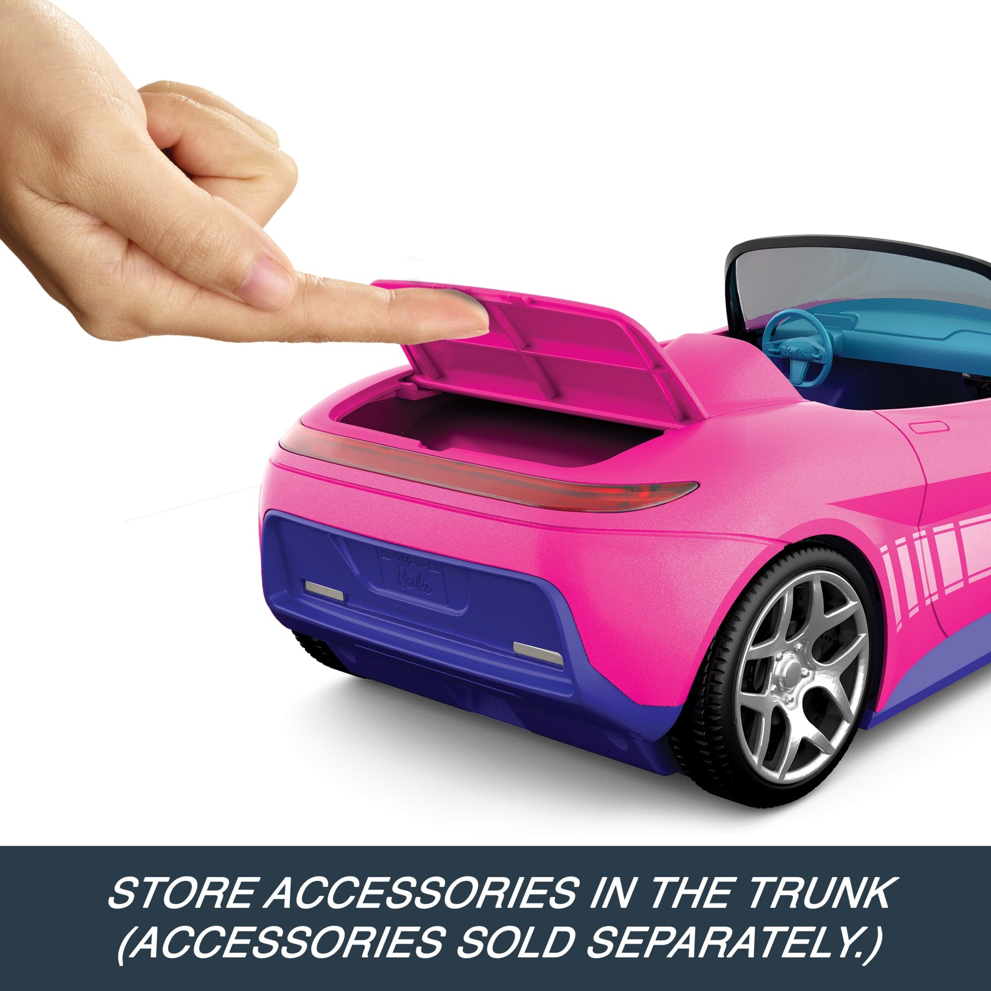 Hot Wheels RC Barbie Convertible. Battery-Powered Remote-Control Toy Car. Fits 2 Barbie Dolls - Image 3