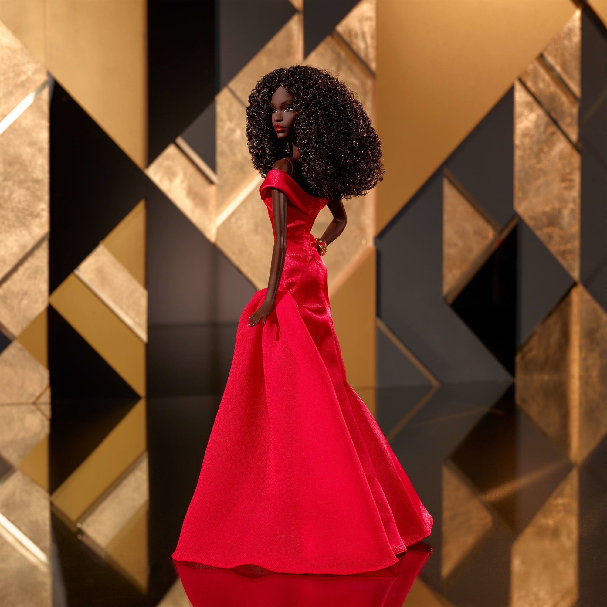 Barbie Signature Collectible Doll in Red Gown. 45Th Anniversary Black Barbie By Kitty Black Perkins - Image 5