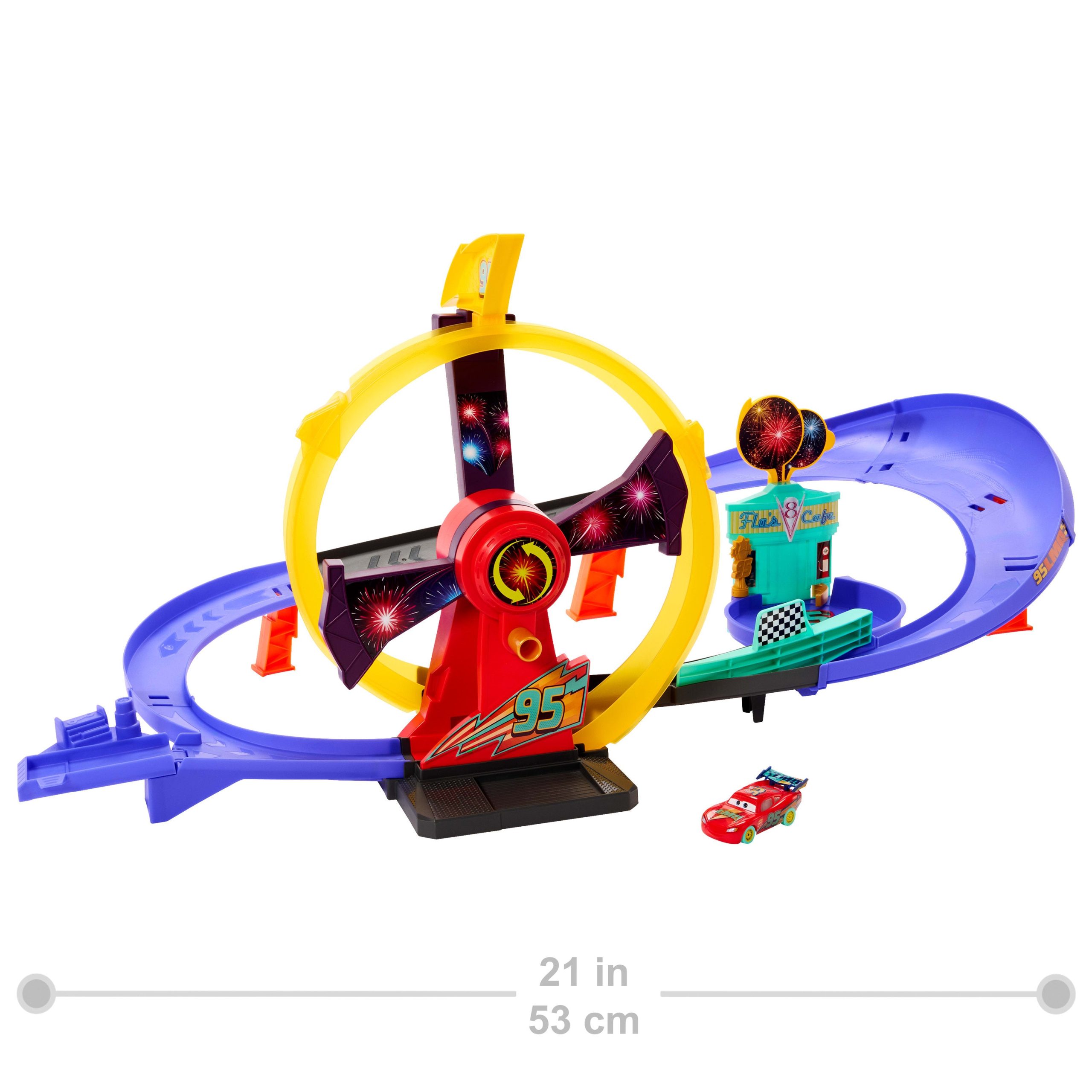 Disney And Pixar Cars Race To Celebrate Lightning Mcqueen Celebration Raceway Playset & Toy Car - Image 5