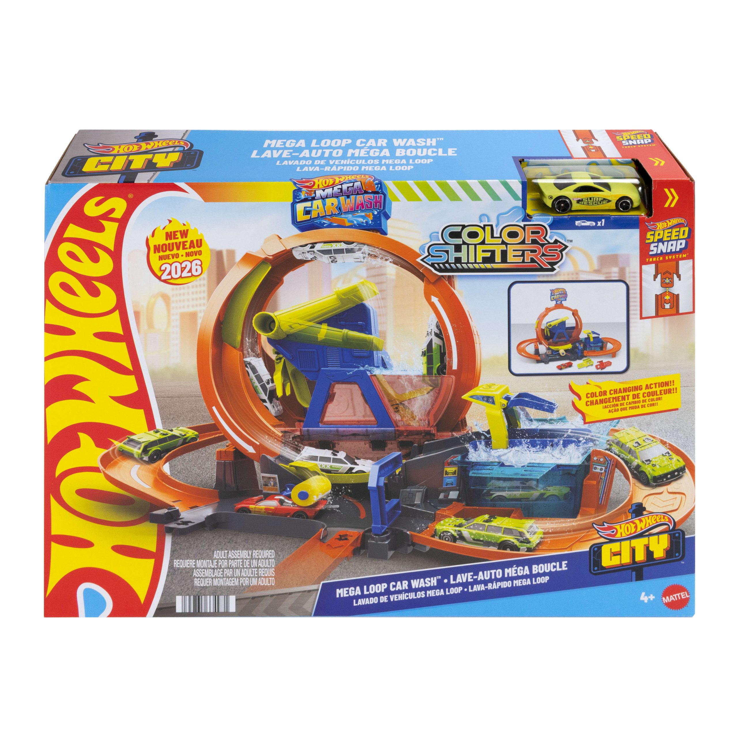 Hot Wheels City MEGA Loop Car Wash Playset & 1 Hot Wheels Color Shifters in 1:64 Scale - Image 6