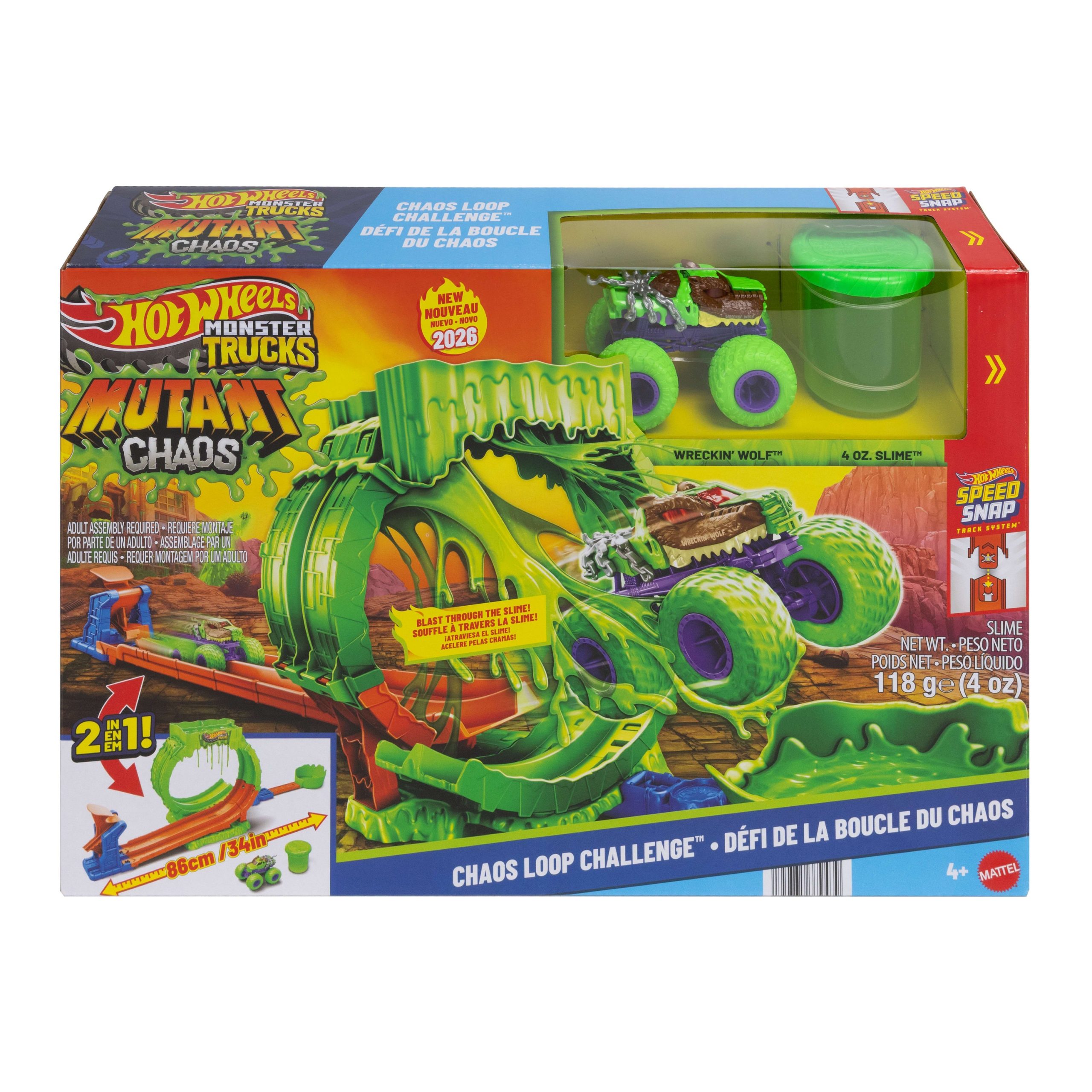 Hot Wheels Monster Trucks Veículo de Brinquedo Mutant Chaos Slime
