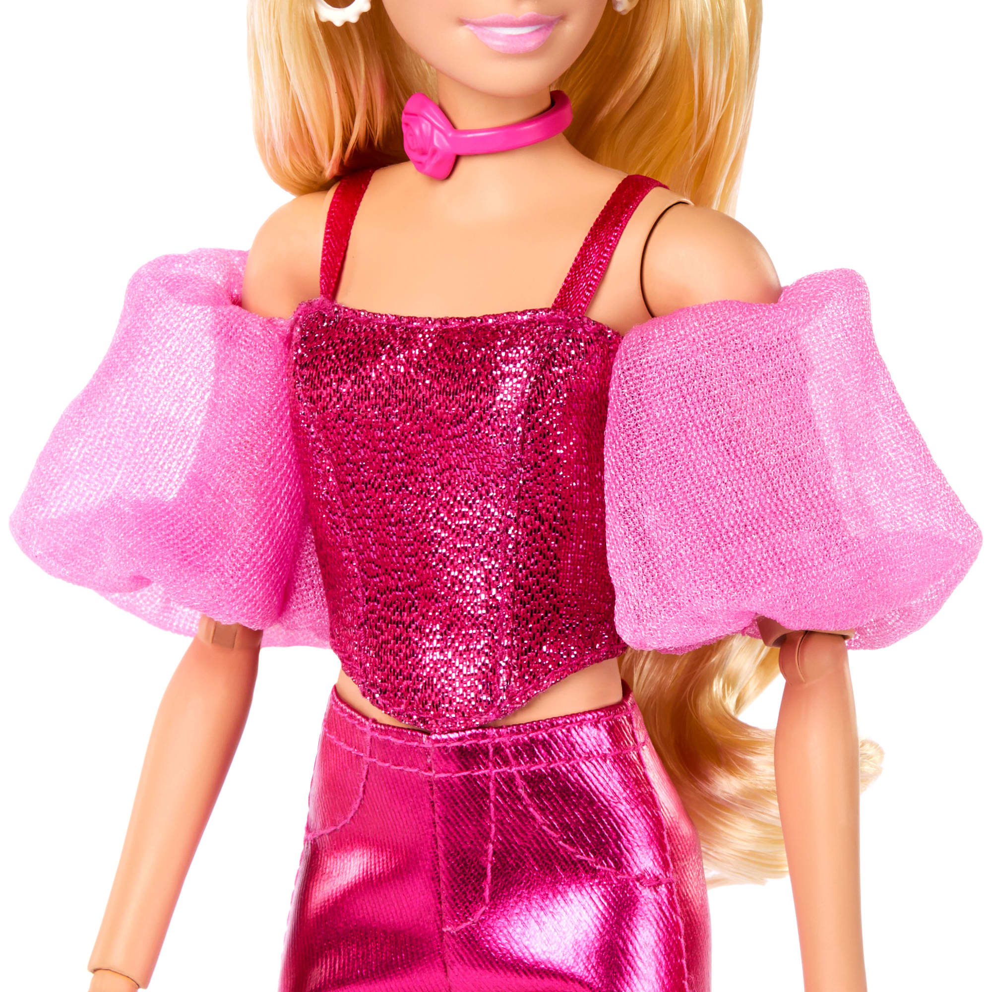 Barbie Fashionista Boneca Deluxe Cabelo Loiro e Conjunto Rosa Metálico - Image 2