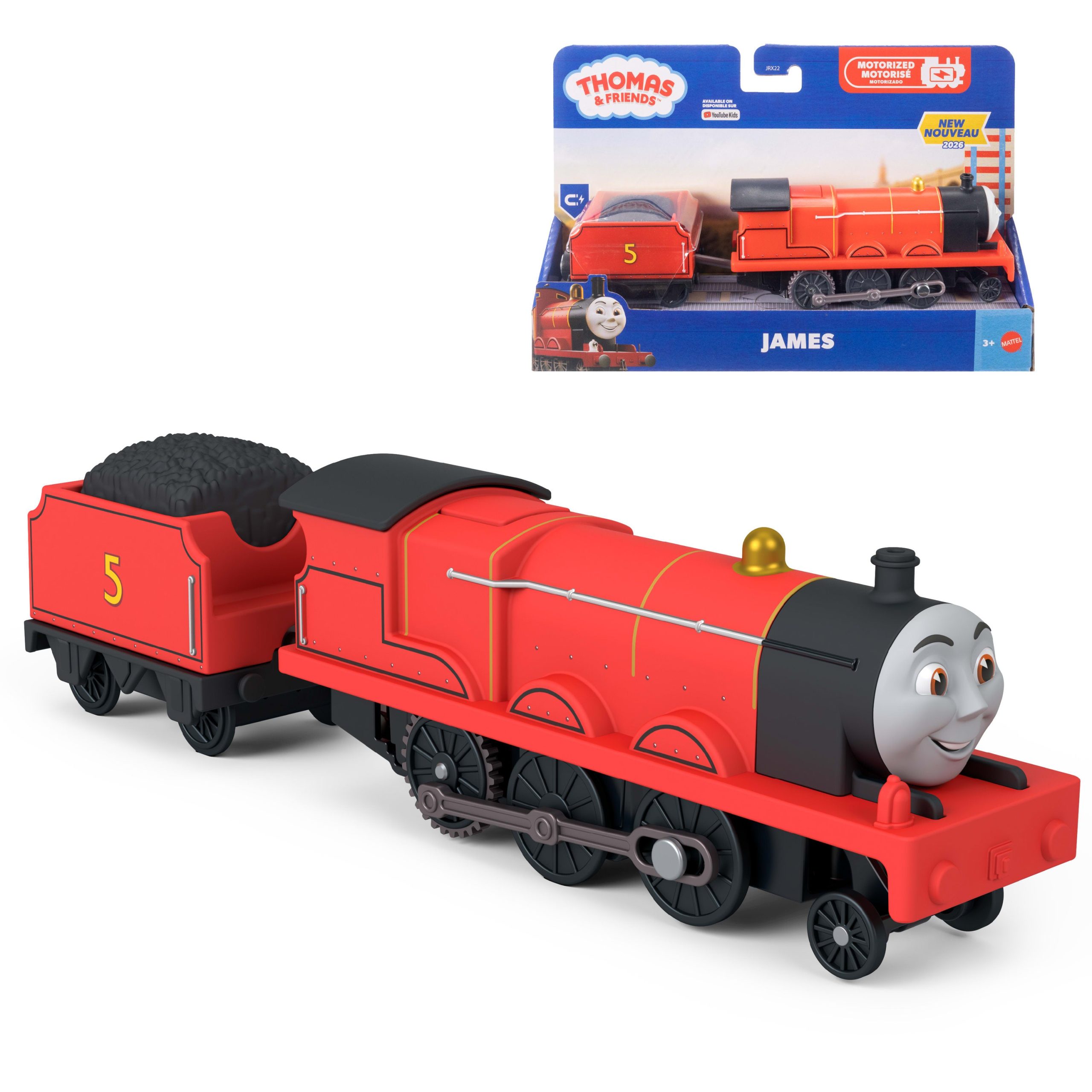 Thomas & Friends By Fisher-Price Motorized James Engine & Tender. Battery-Powered Toy Train