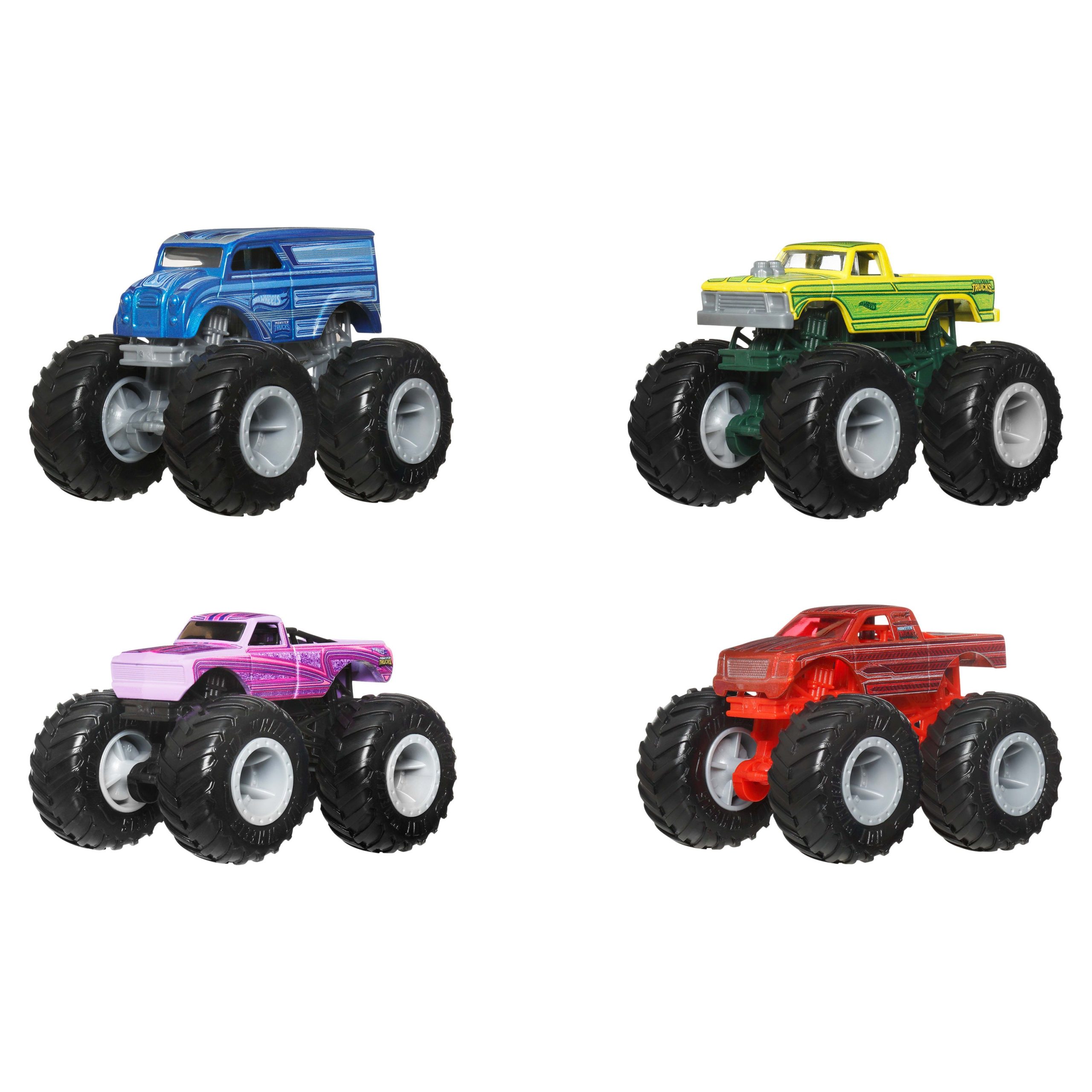 Hot Wheels Monster Trucks 4-Pack. Set Of 4 1:64 Scale Toy Trucks With Giant Wheels - Image 6