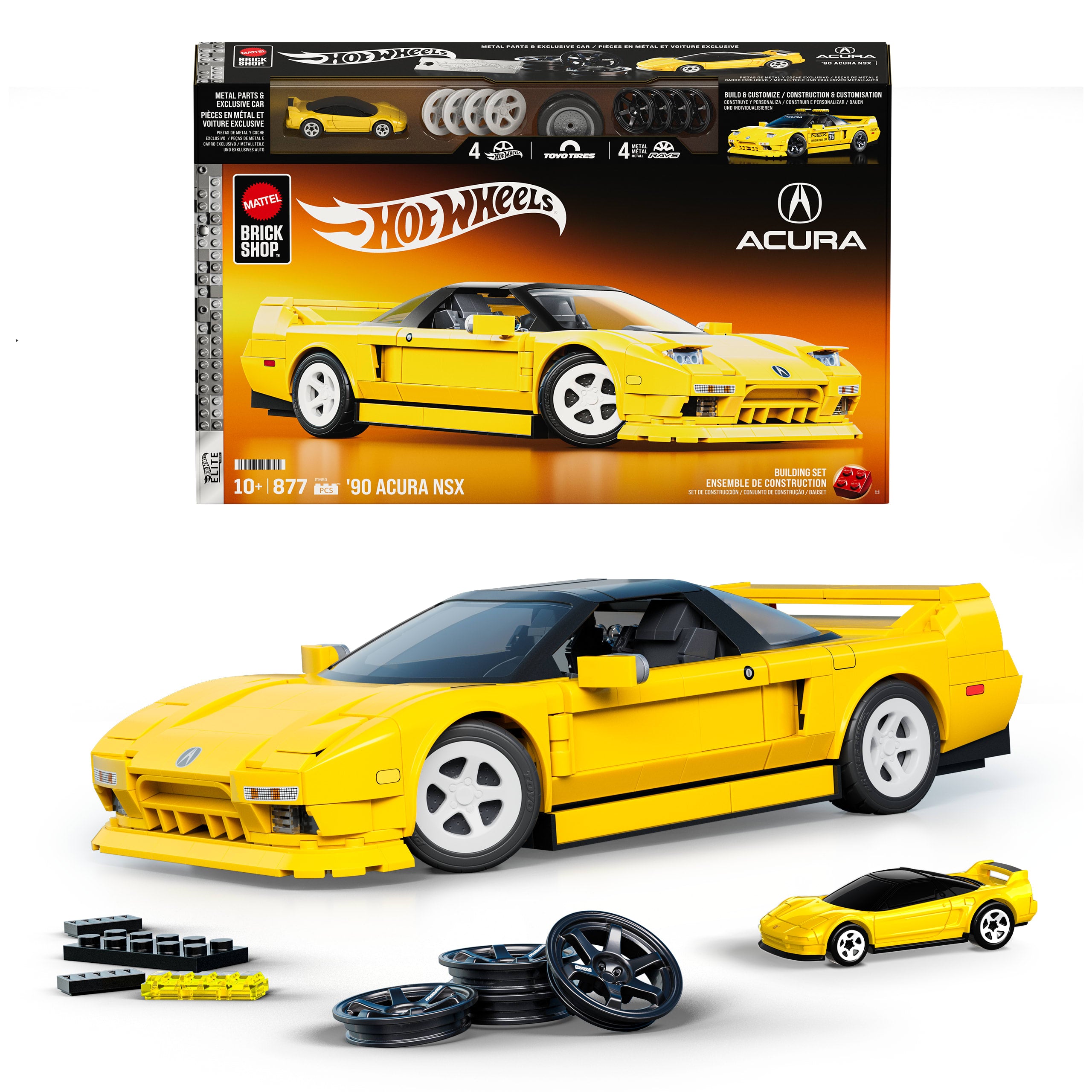 Mattel Brick Shop Hot Wheels '90 Acura Nsx Building Toy (877 Pieces). For Collectors